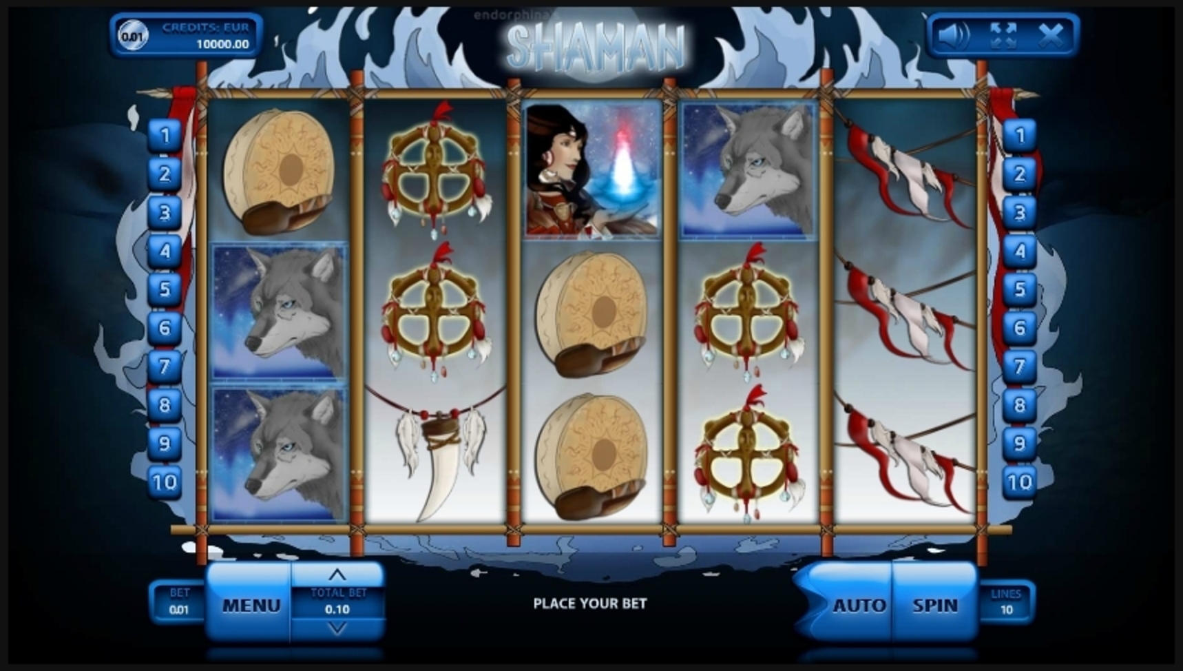 Reels in Shaman Slot Game by Endorphina