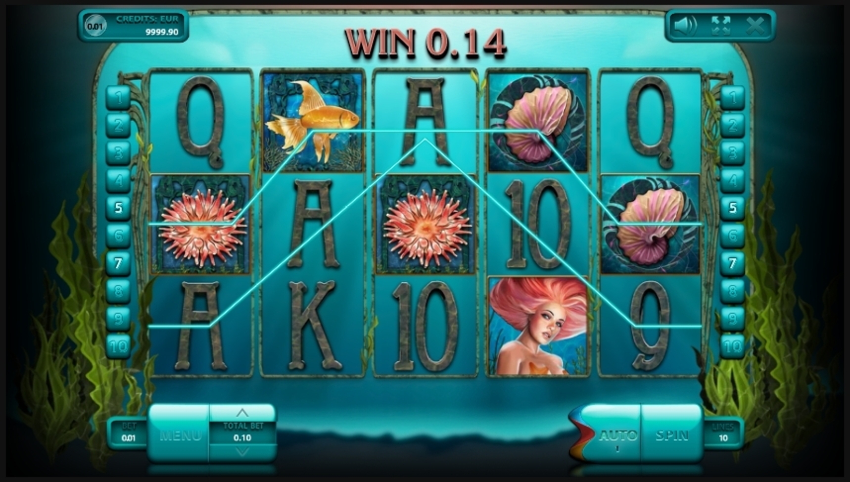 Win Money in Undine's Deep Free Slot Game by Endorphina