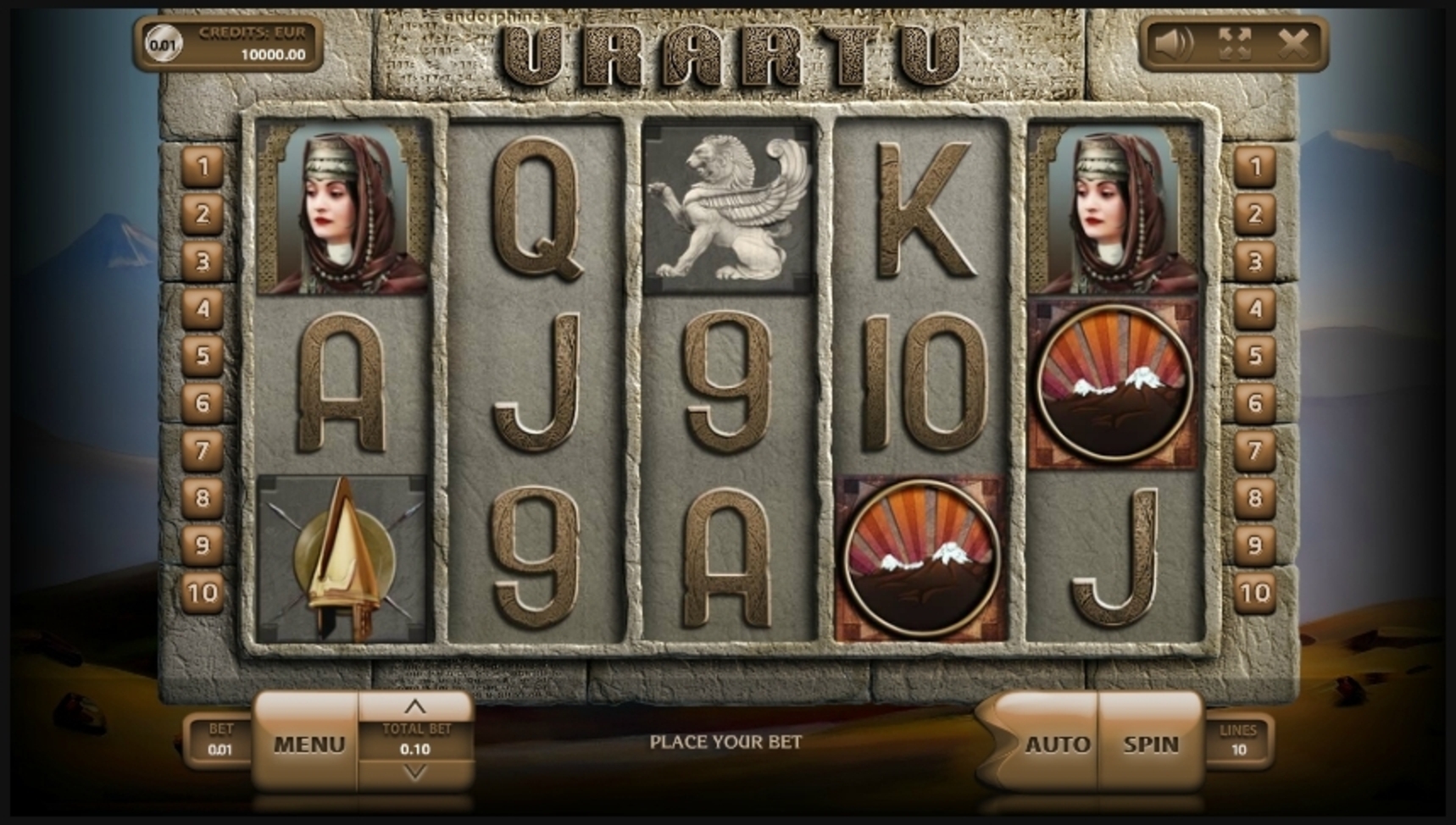Reels in Urartu Slot Game by Endorphina