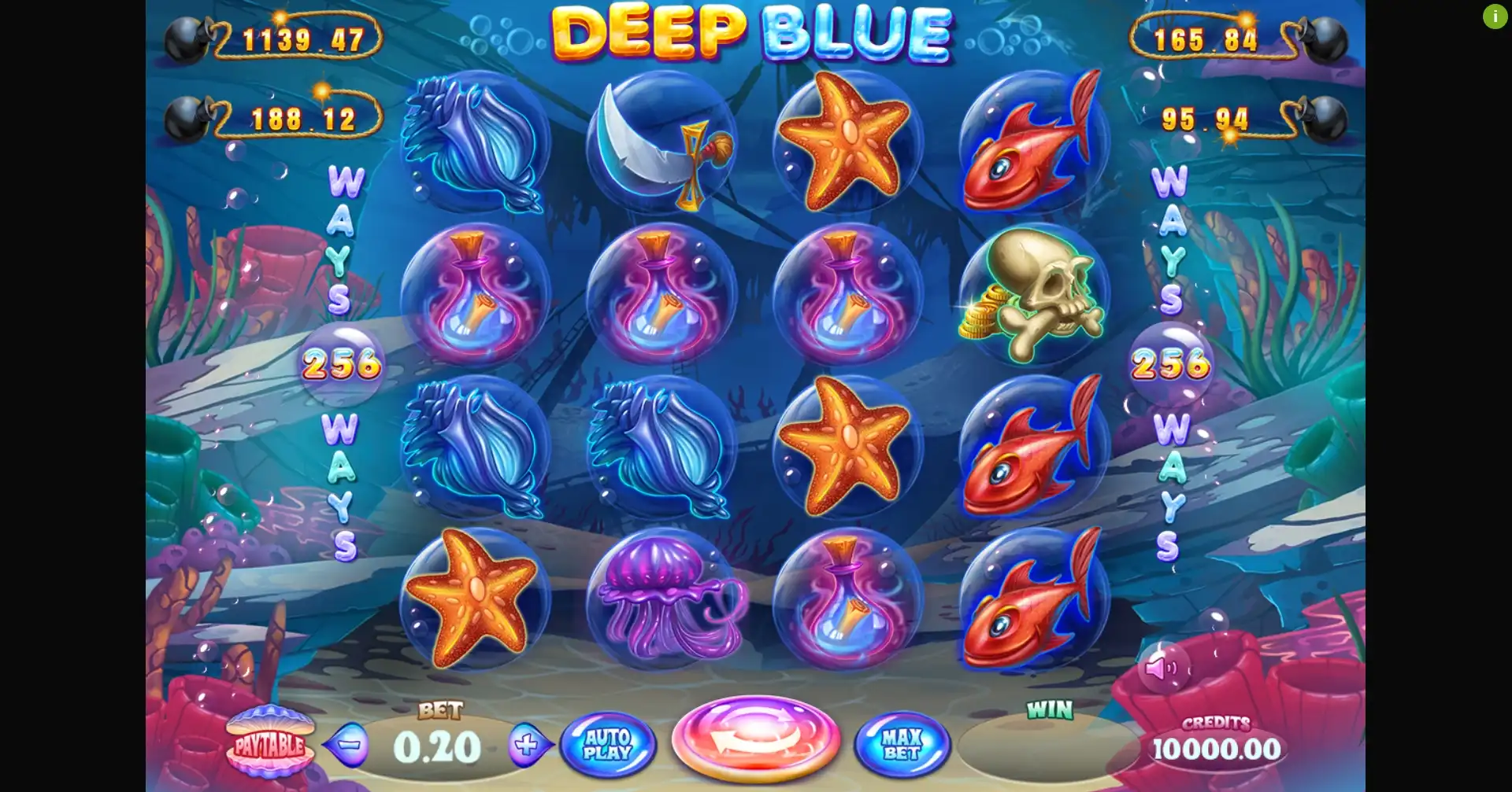 Reels in Deep Blue Jackbomb Slot Game by Felix Gaming