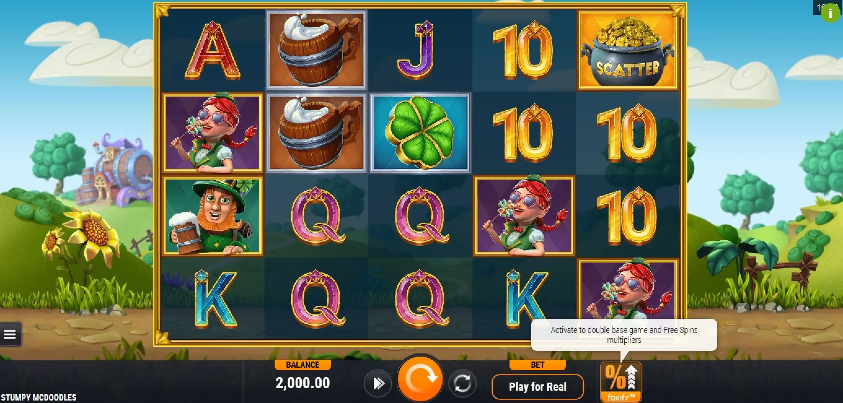 Reels in Stumpy McDoodles Slot Game by Foxium