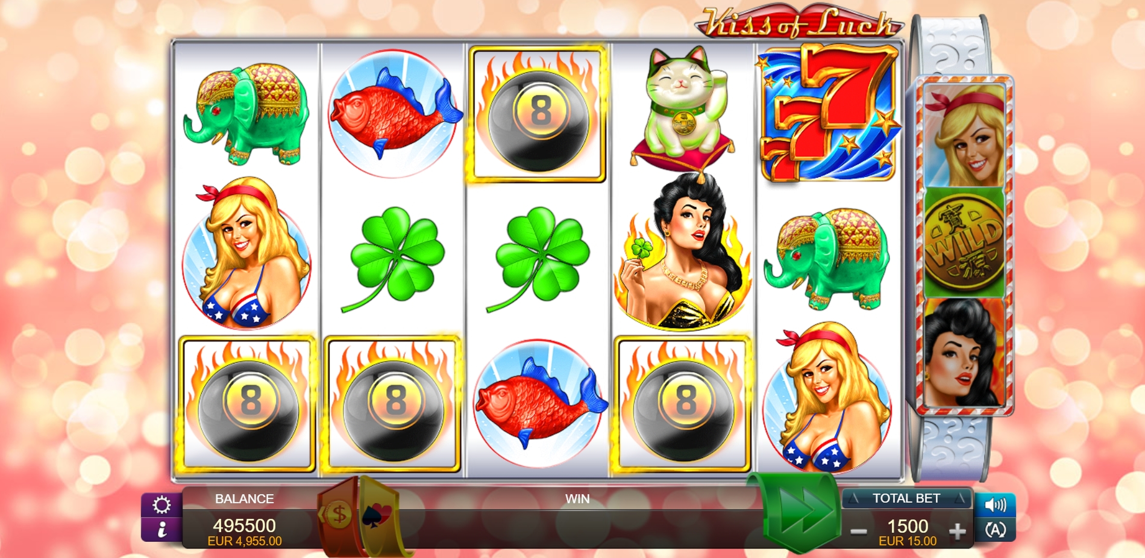 Win Money in Kiss of Luck Free Slot Game by FUGA Gaming