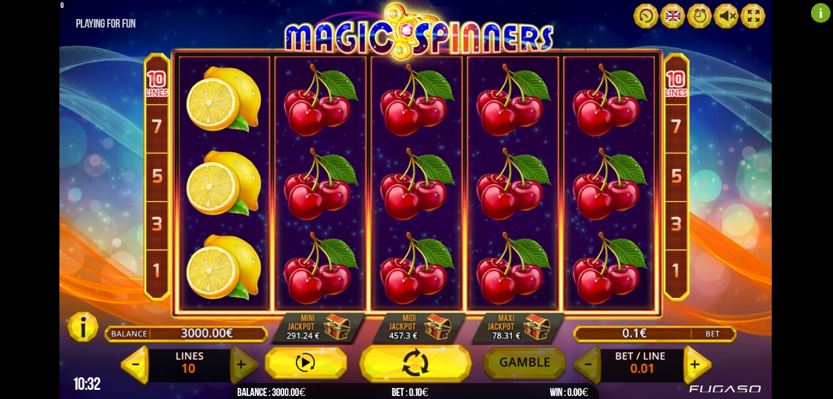 Reels in Magic Spinners Slot Game by Fugaso
