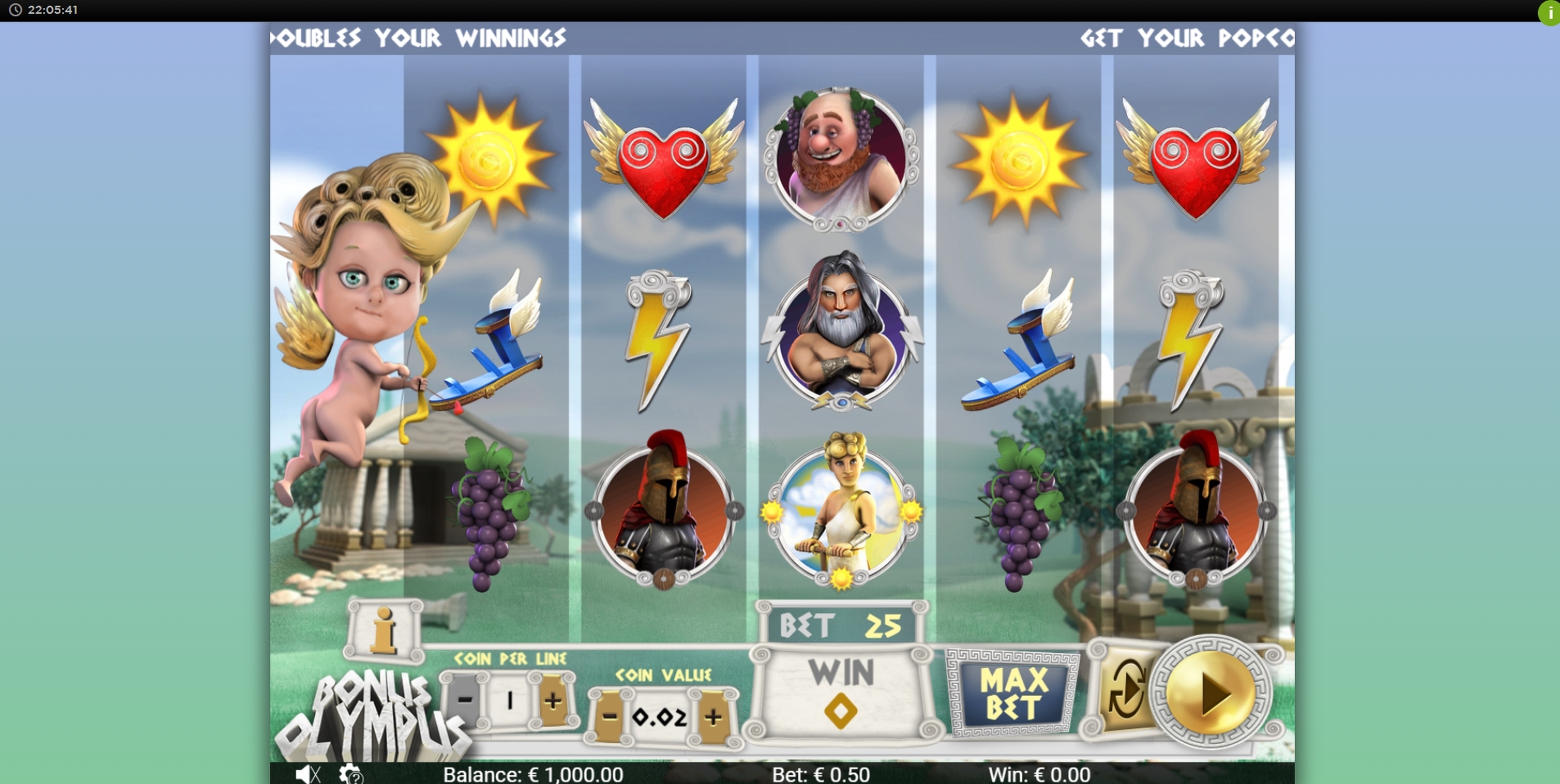 Reels in Bonus Olympus Slot Game by Game360