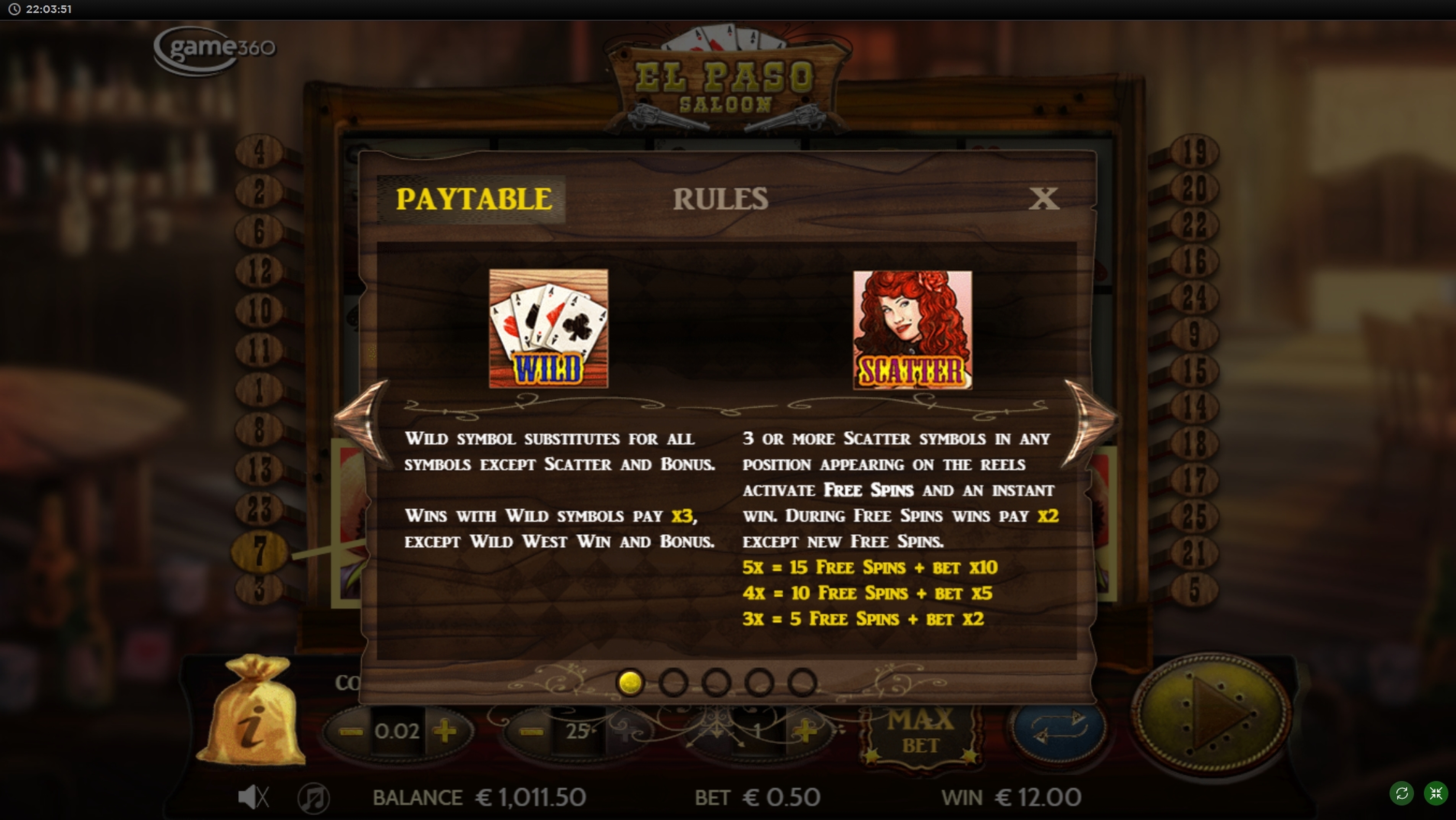 Play El Paso Saloon Free Casino Slot Game by Game360