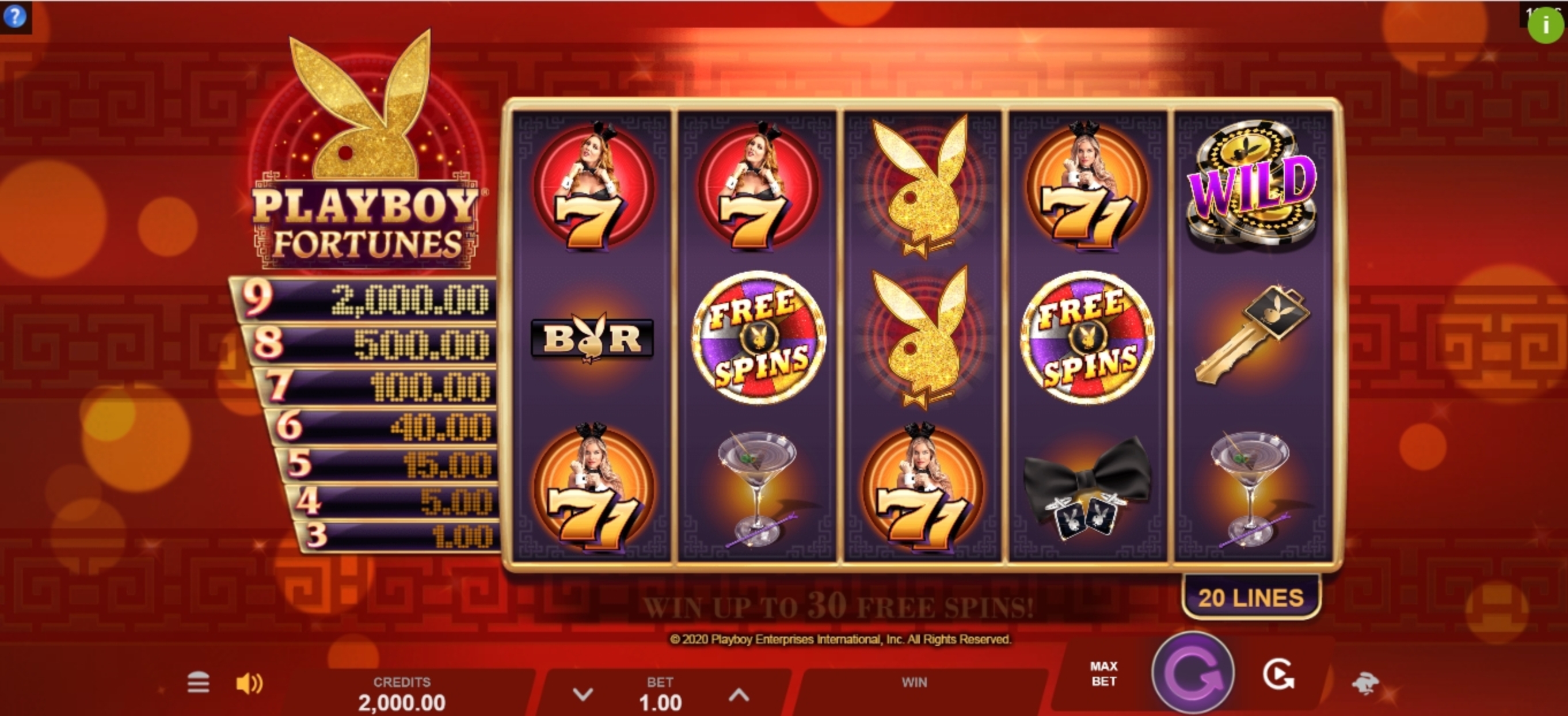 Reels in Playboy Fortunes Slot Game by Gameburger Studios