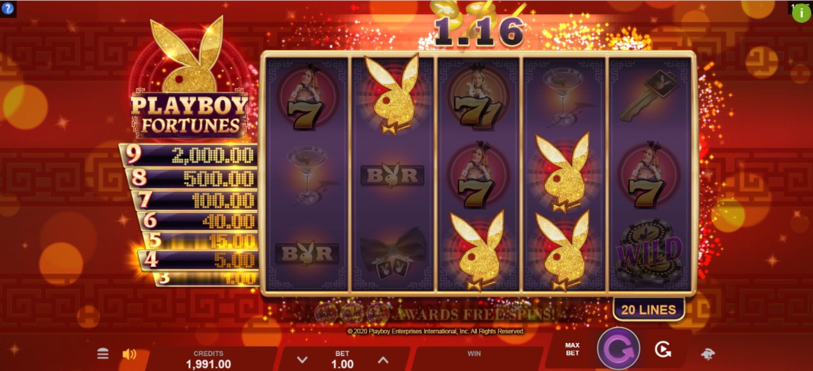 Win Money in Playboy Fortunes Free Slot Game by Gameburger Studios