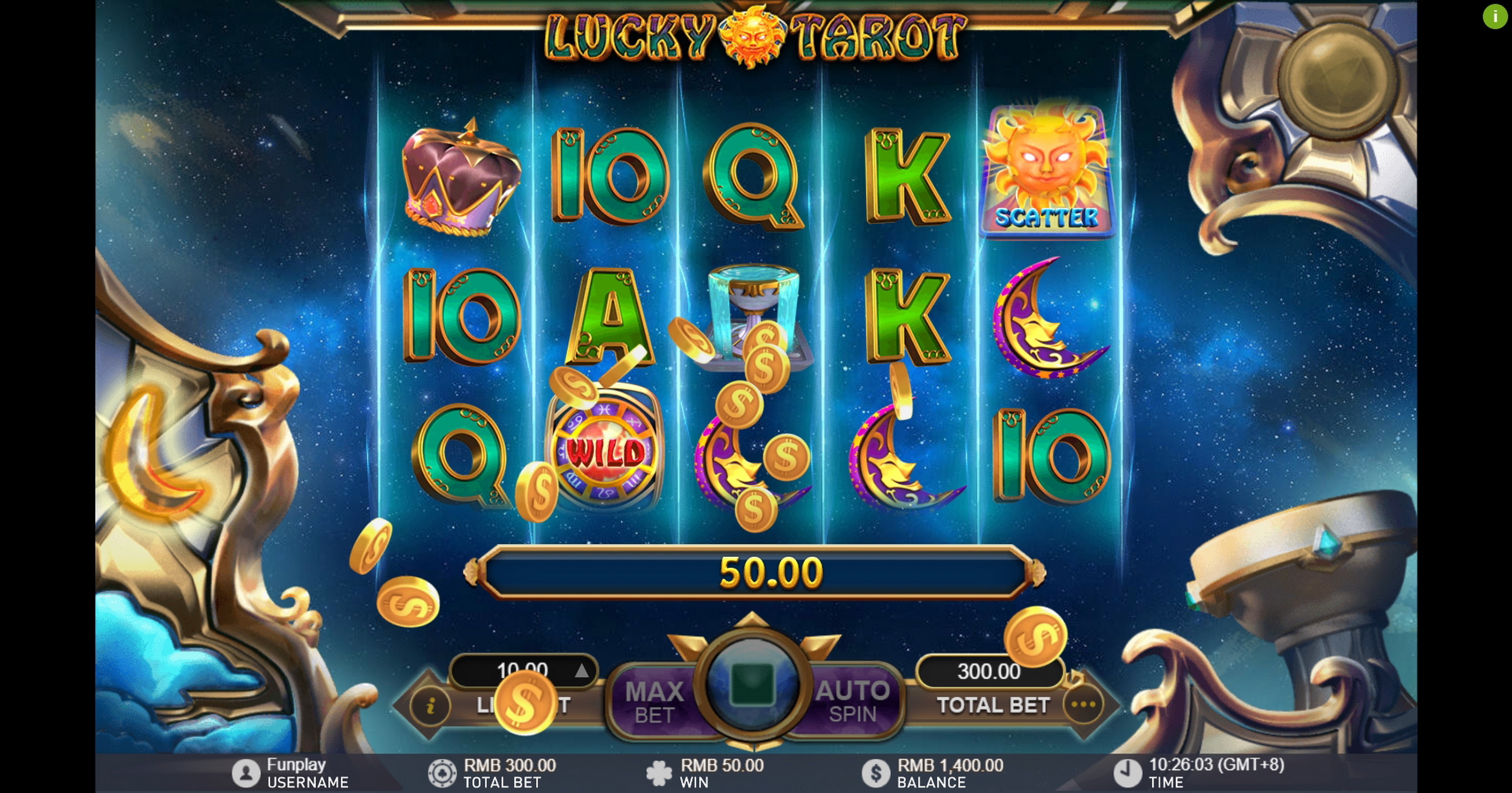 Win Money in Lucky Tarot Free Slot Game by Gameplay Interactive