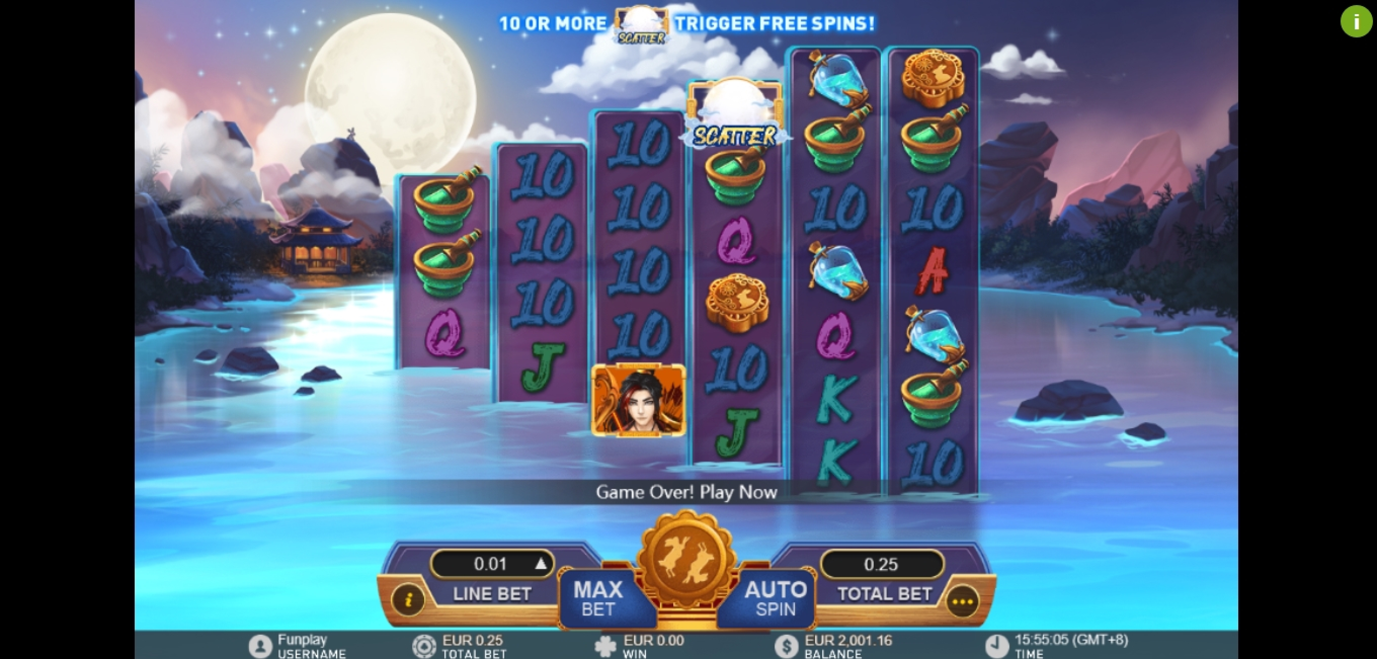 Reels in Lunar Legends Slot Game by Gameplay Interactive
