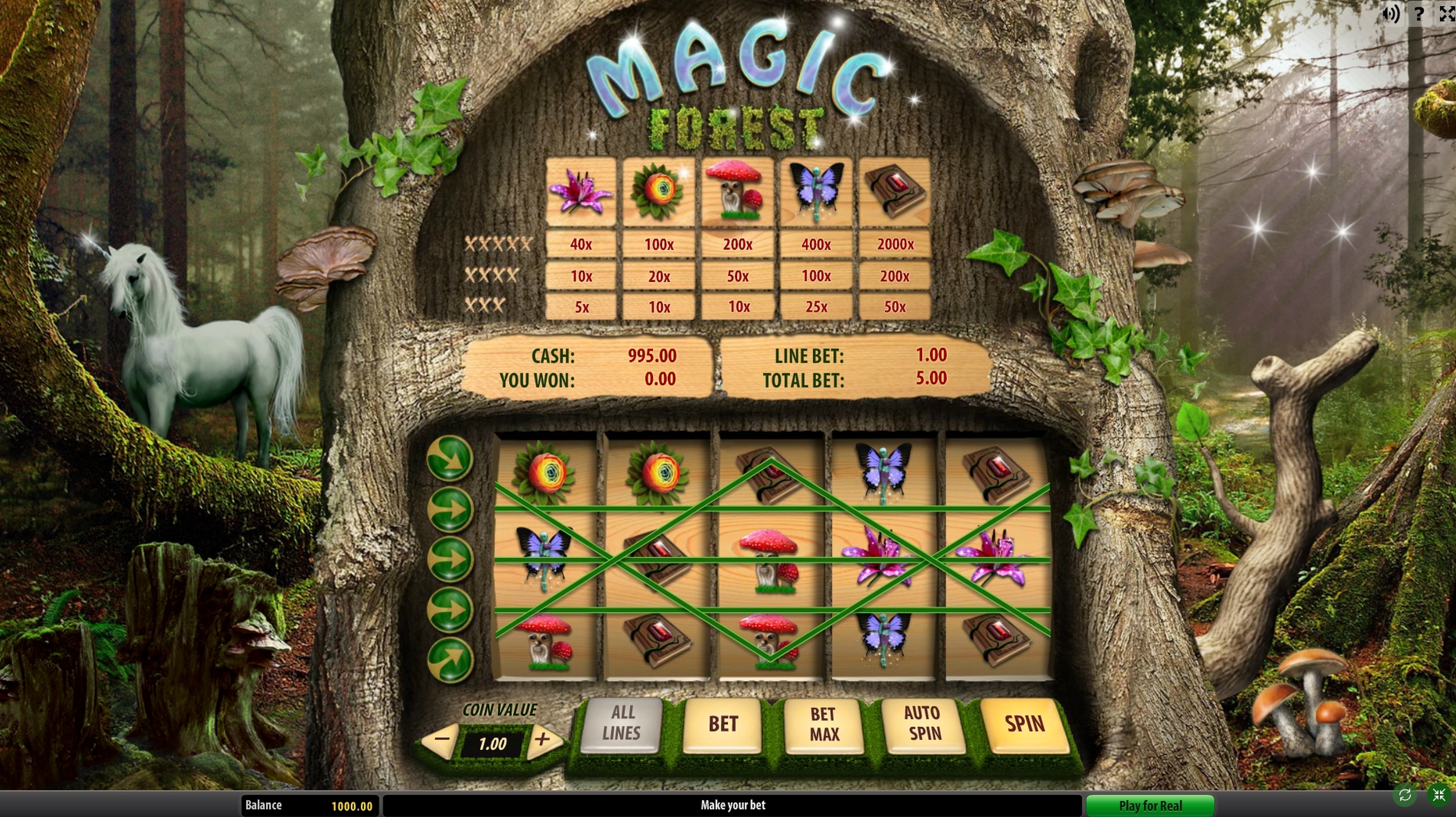 Reels in Magic Forest Slot Game by Gamescale Software