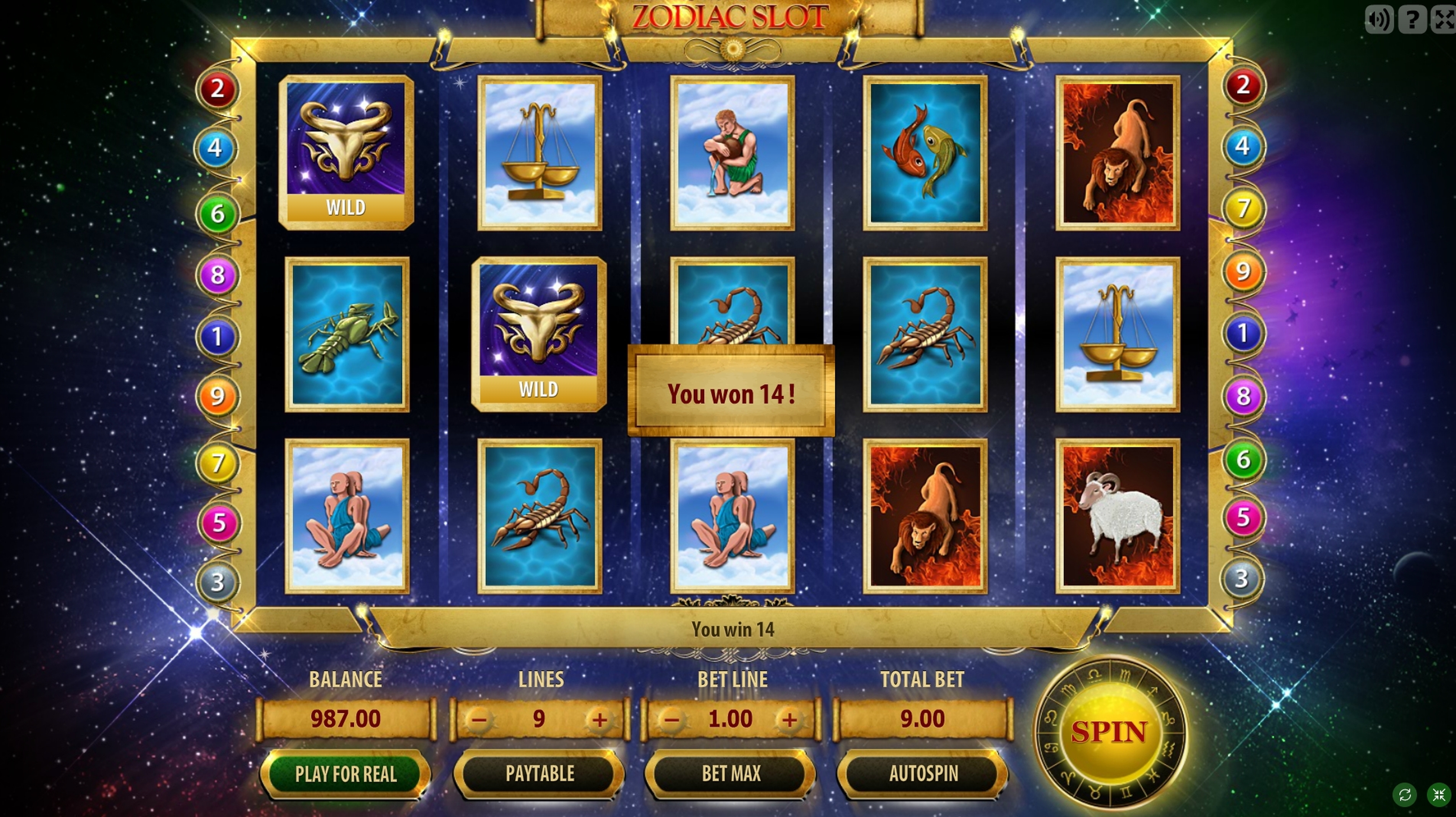 Win Money in Zodiac Slot Free Slot Game by Gamescale Software
