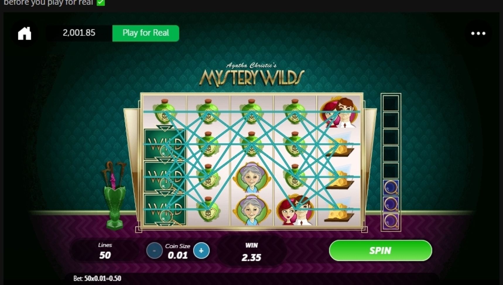 Win Money in Agatha Christie's Mystery Wilds Free Slot Game by Gamesys