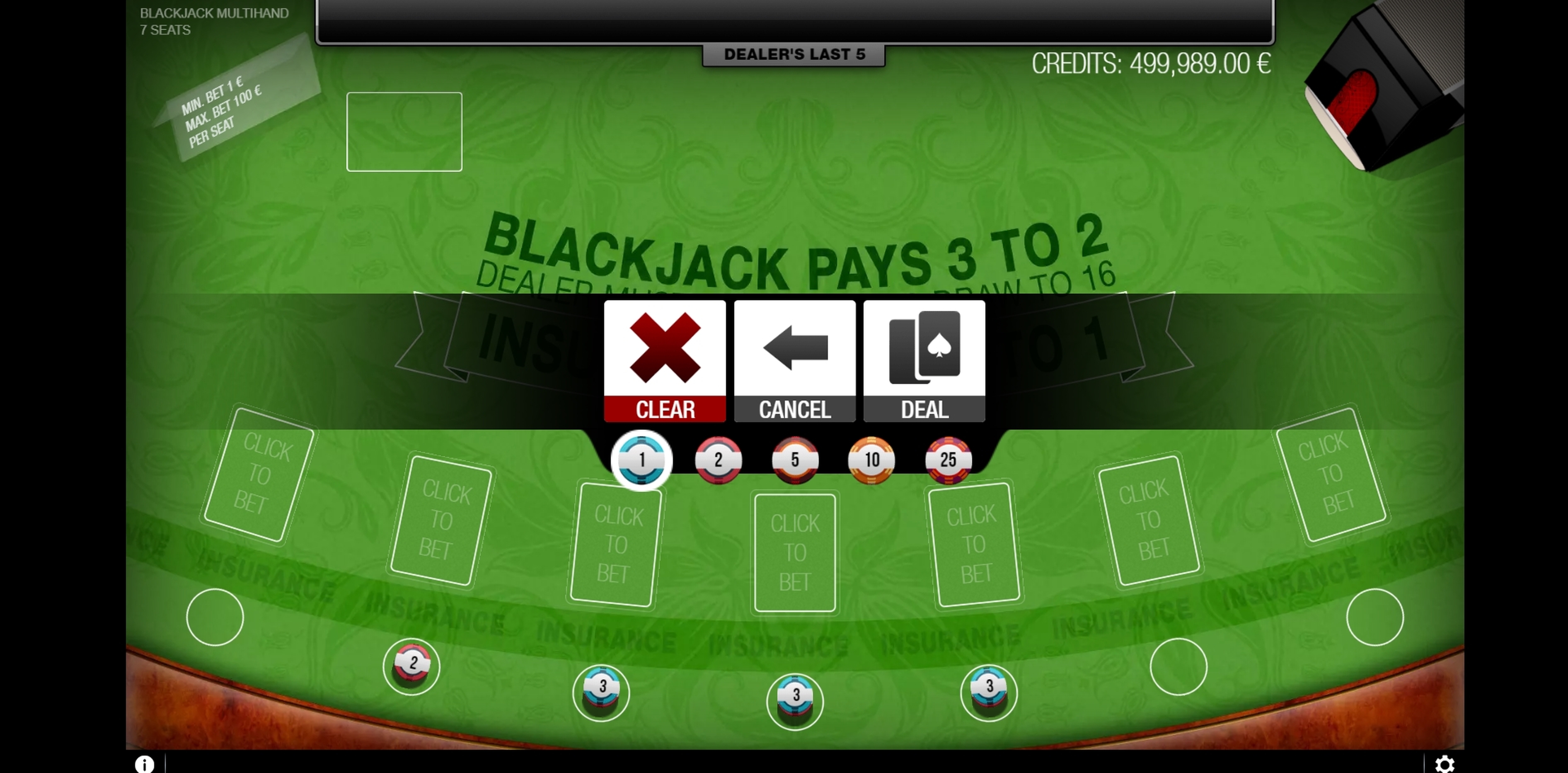 Reels in Blackjack Multihand 7 Seats Slot Game by GAMING1