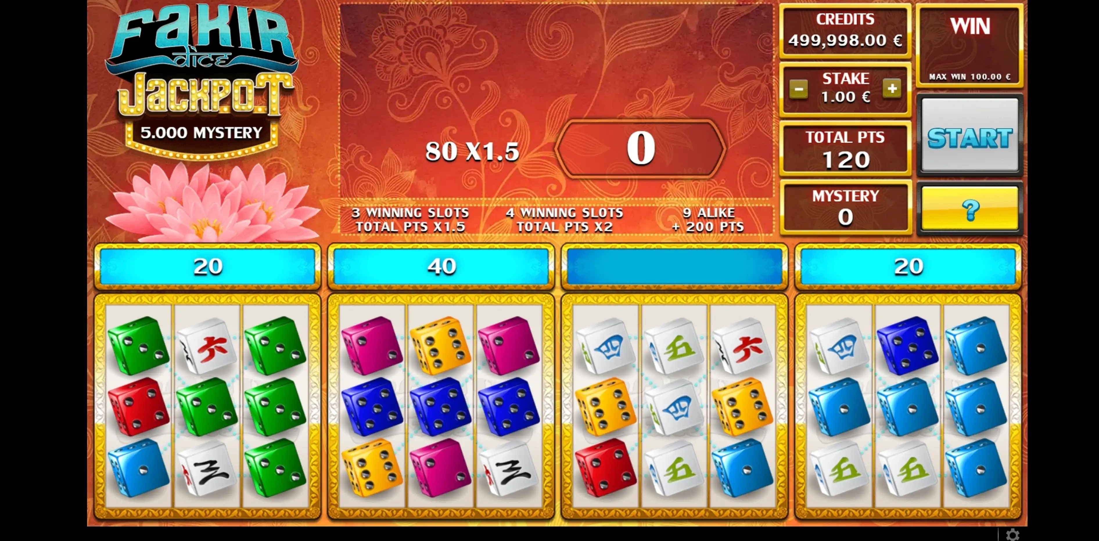 Win Money in Fakir Dice Free Slot Game by GAMING1