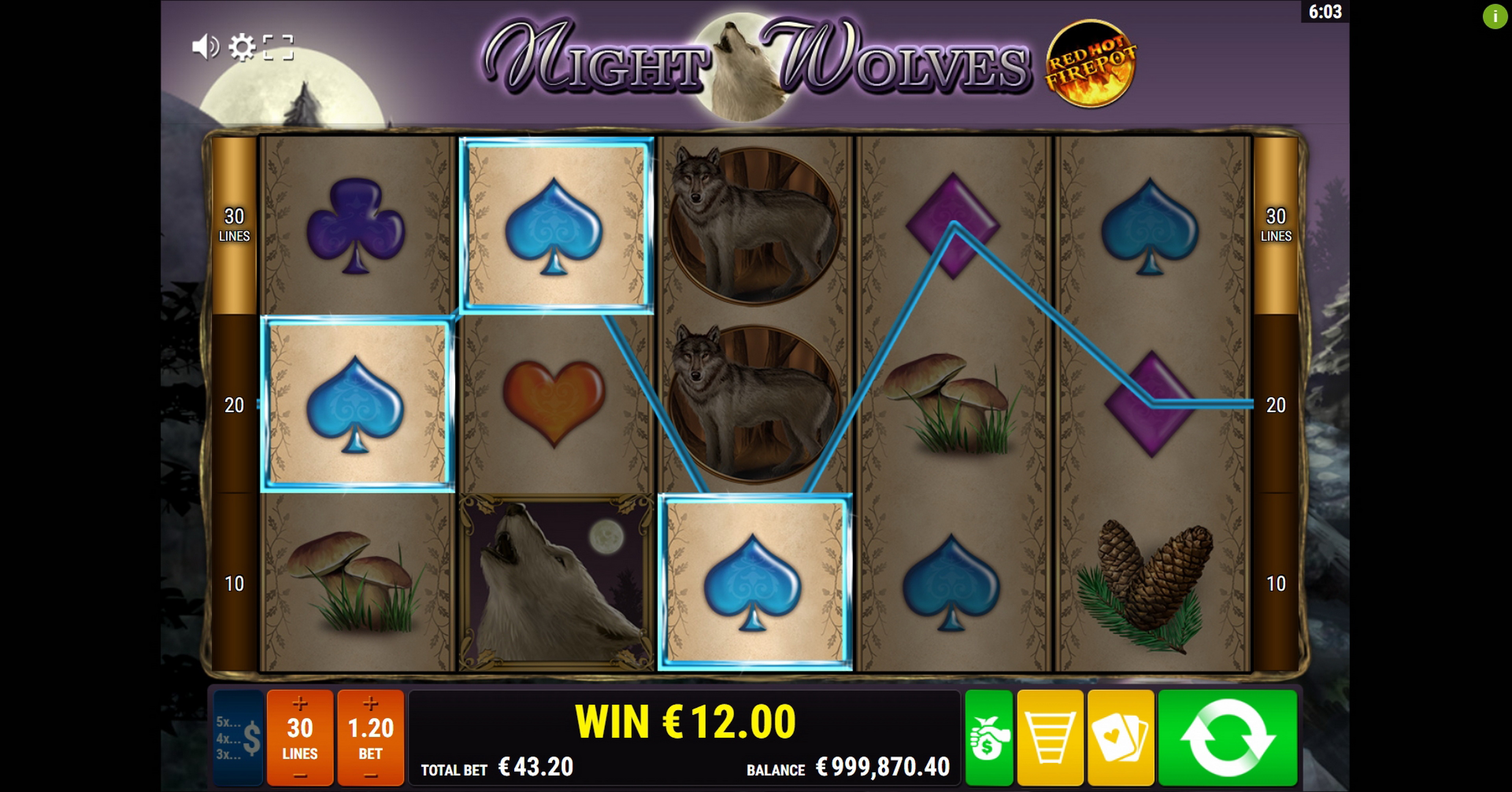 Win Money in Night Wolves RHFP Free Slot Game by Gamomat