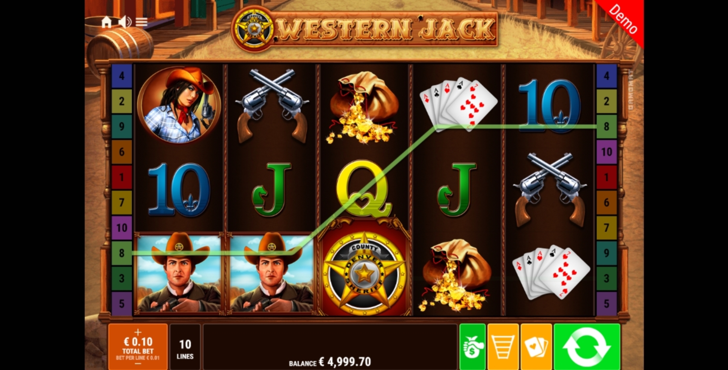 Win Money in Western Jack Free Slot Game by Gamomat