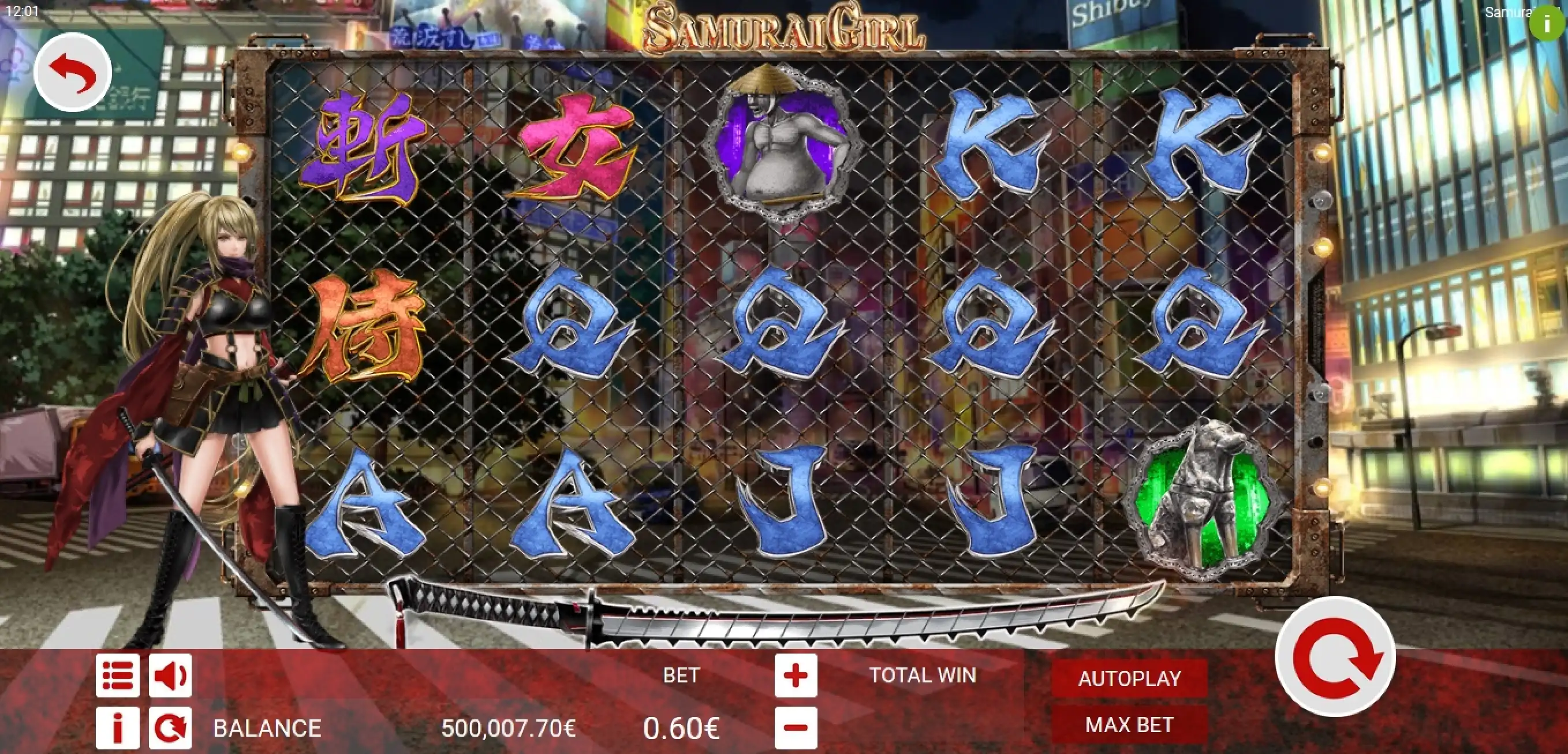 Reels in Samurai Girl Slot Game by Ganapati