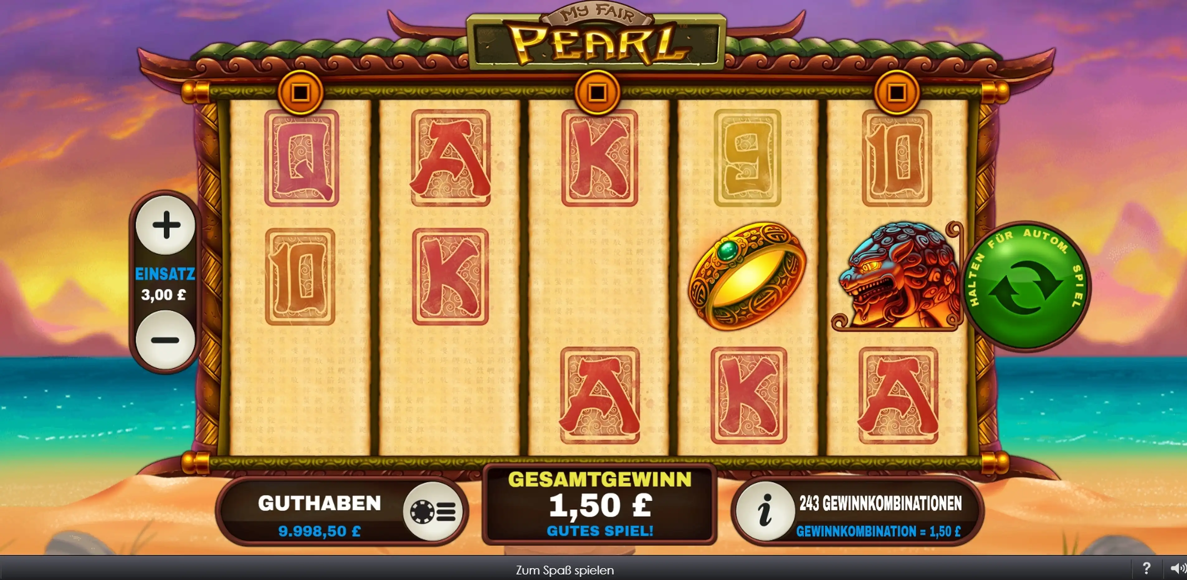 Win Money in My Fair Pearl Free Slot Game by GECO Gaming