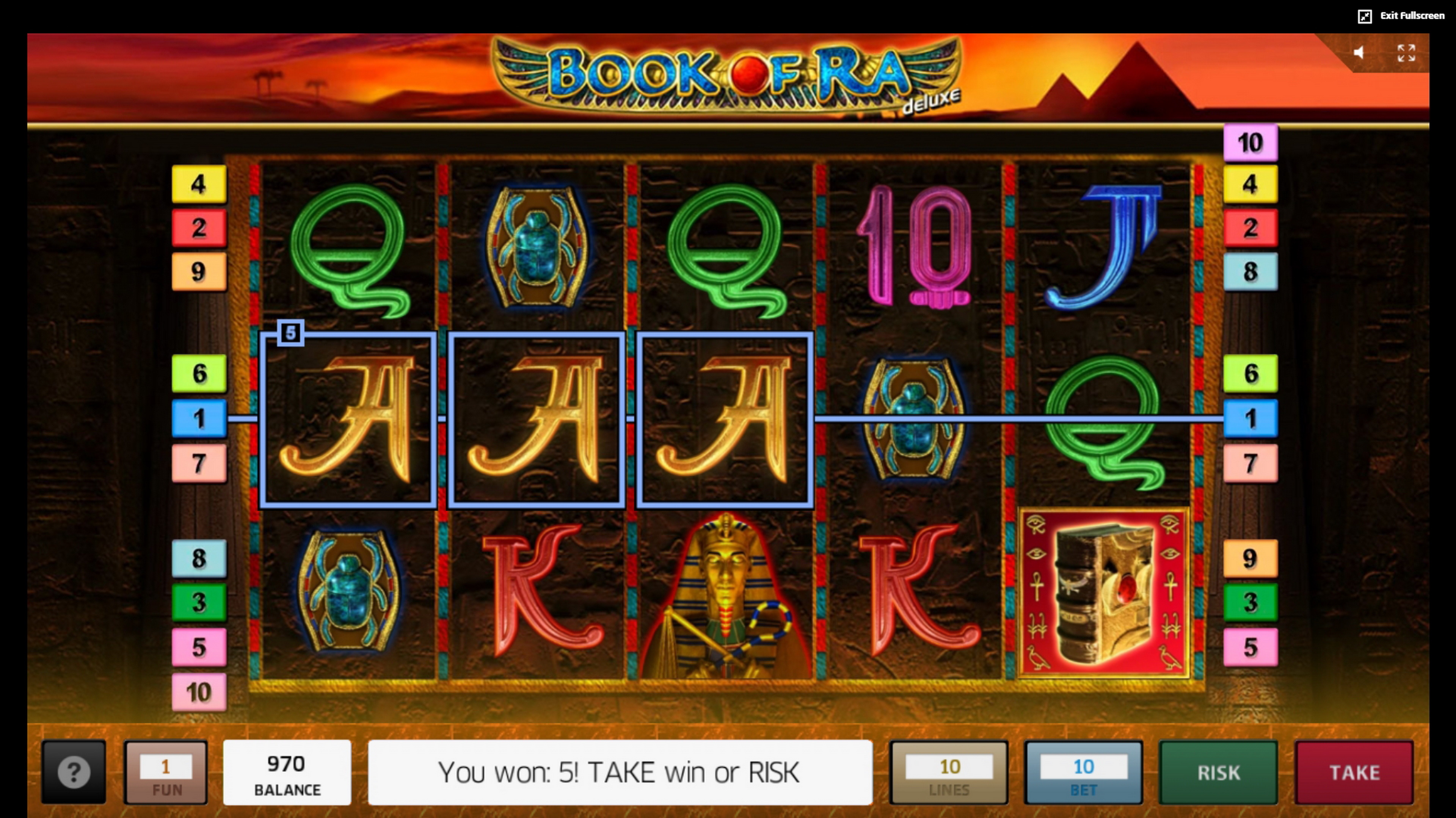 Win Money in Book of Ra Free Slot Game by Greentube