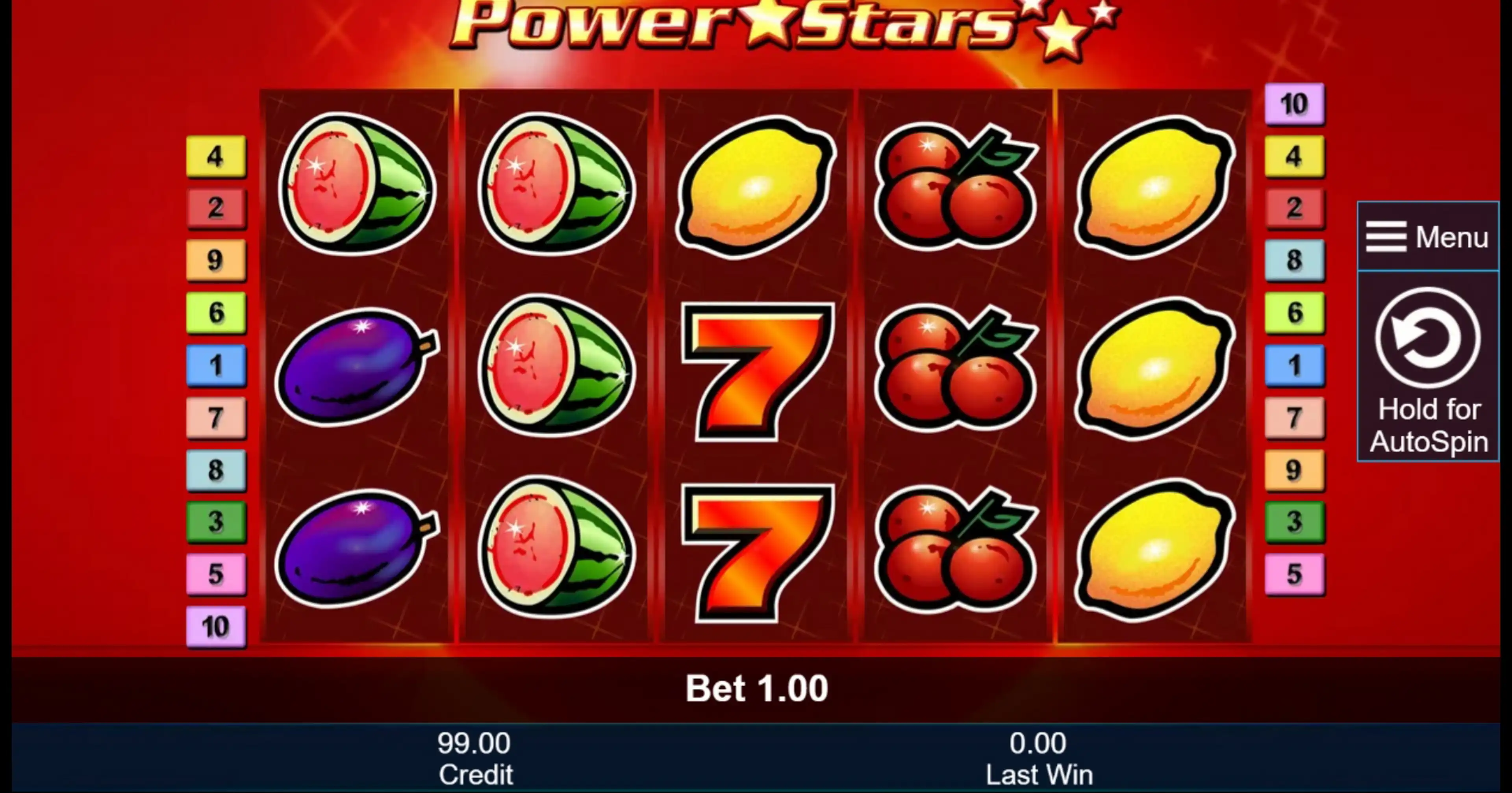 Reels in Power Stars Slot Game by Greentube