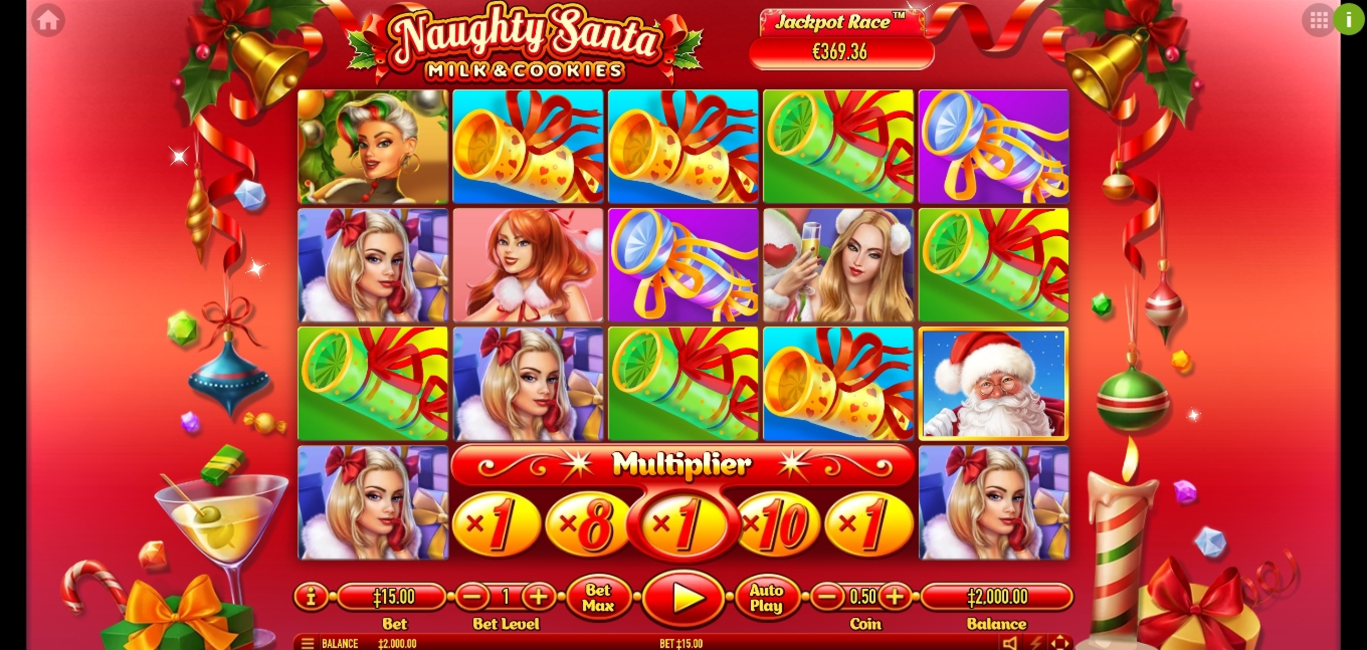 Reels in Naughty Santa Slot Game by Habanero
