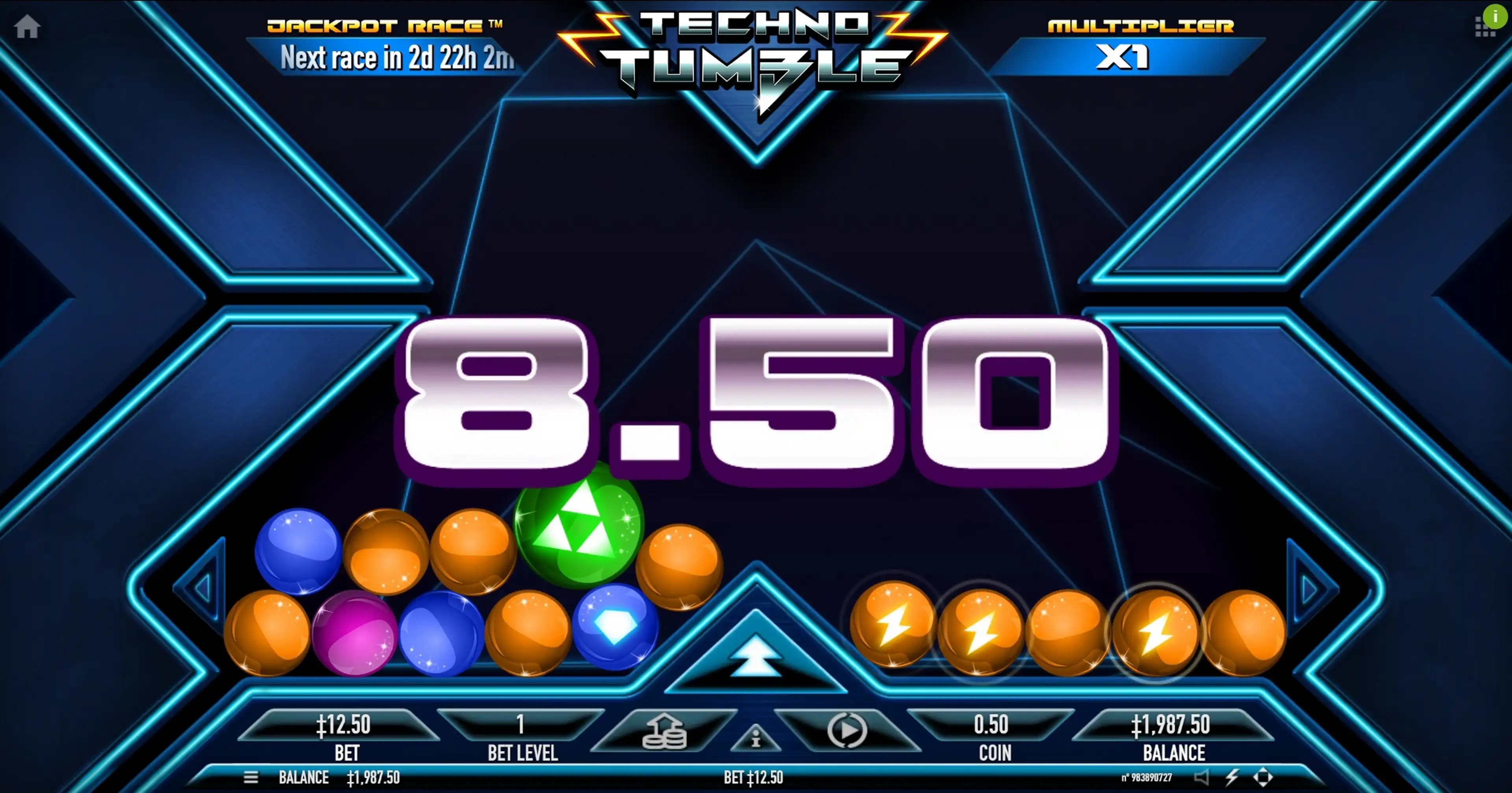 Win Money in Techno Tumble Free Slot Game by Habanero