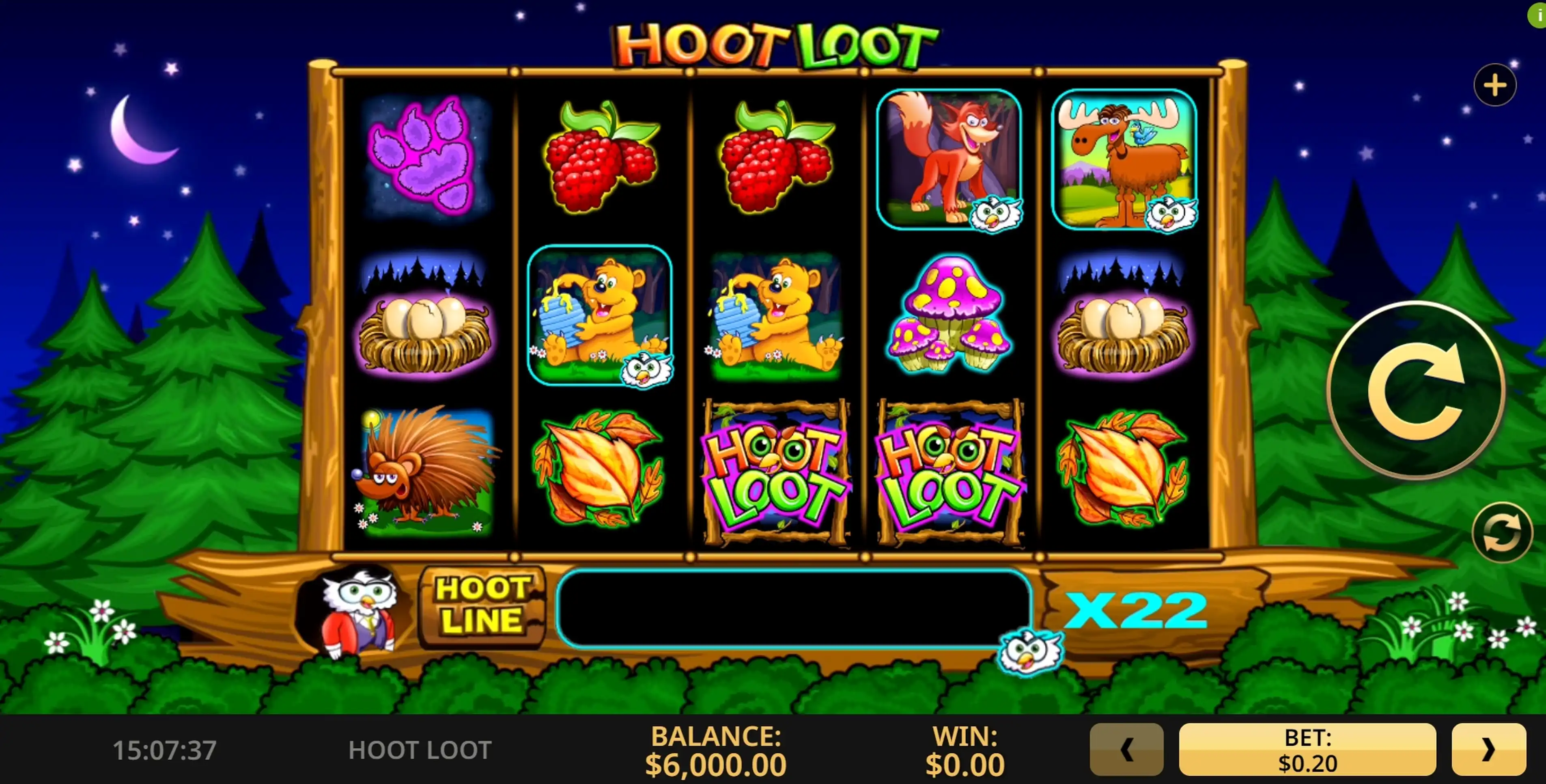 Reels in Hoot Loot Slot Game by High 5 Games