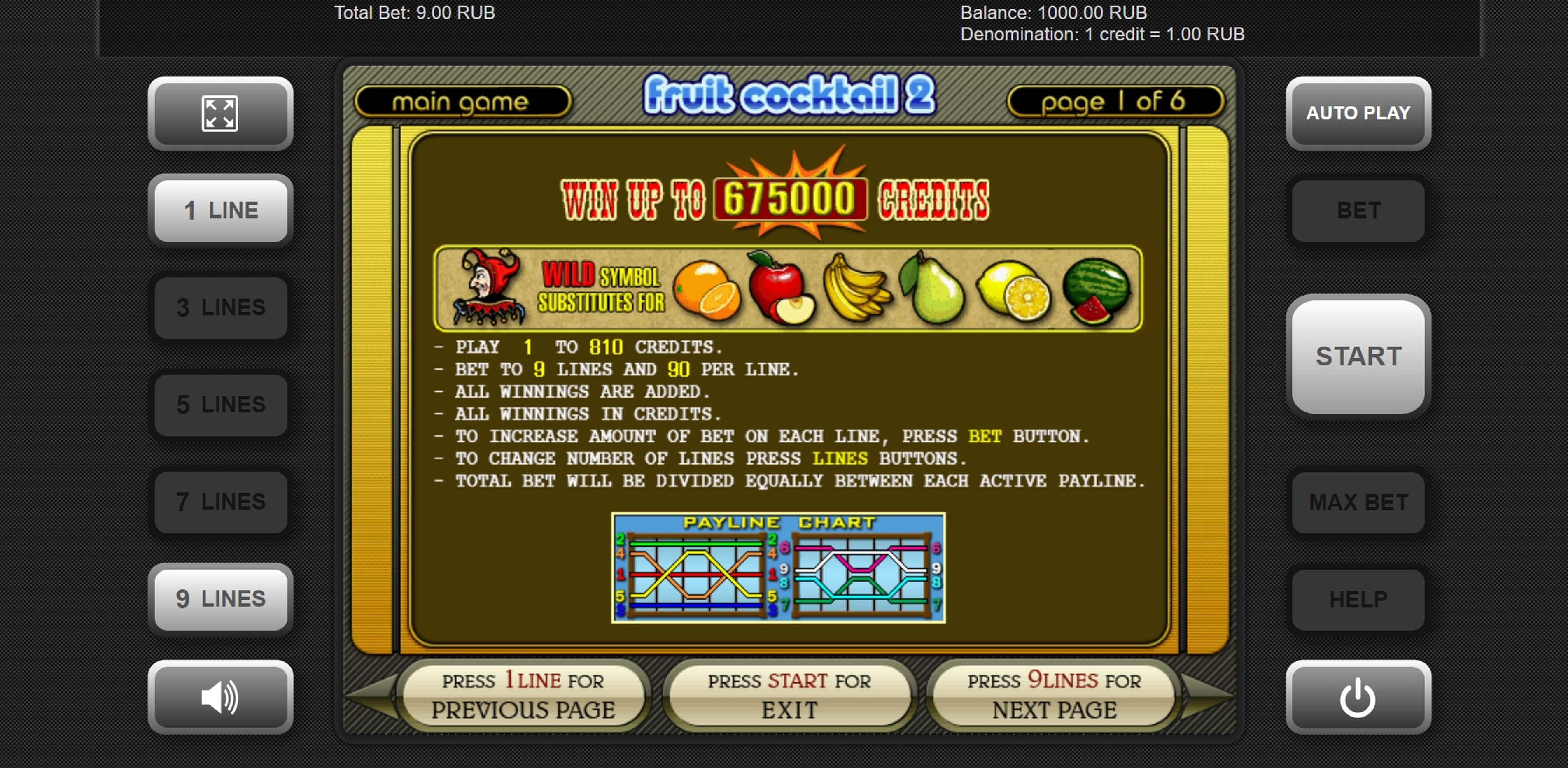Info of Fruit Cocktail 2 Slot Game by Igrosoft
