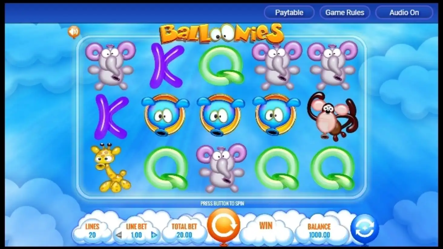 Reels in Balloonies Slot Game by IGT