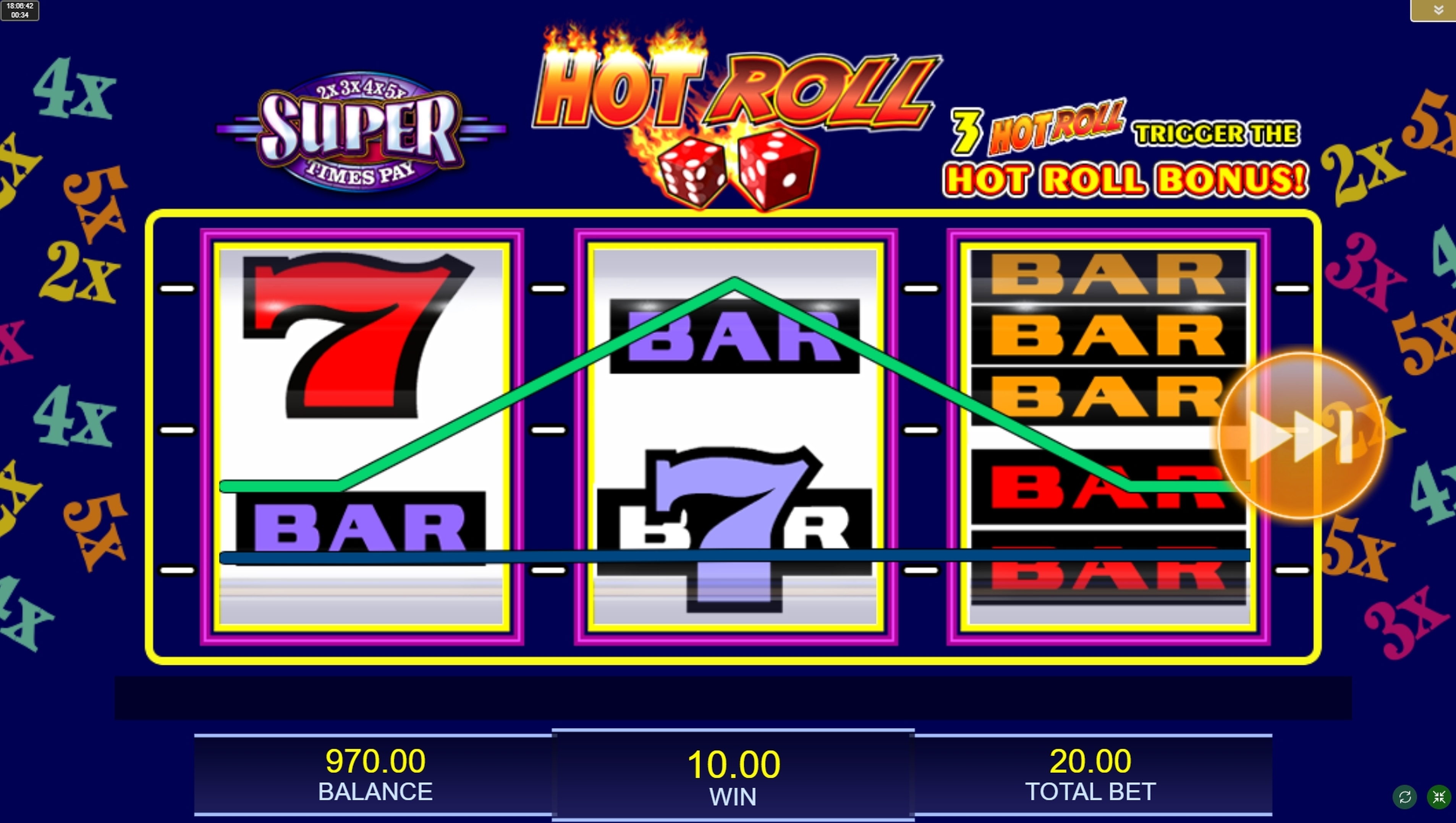 Win Money in Super Times Pay Hot Roll Free Slot Game by IGT