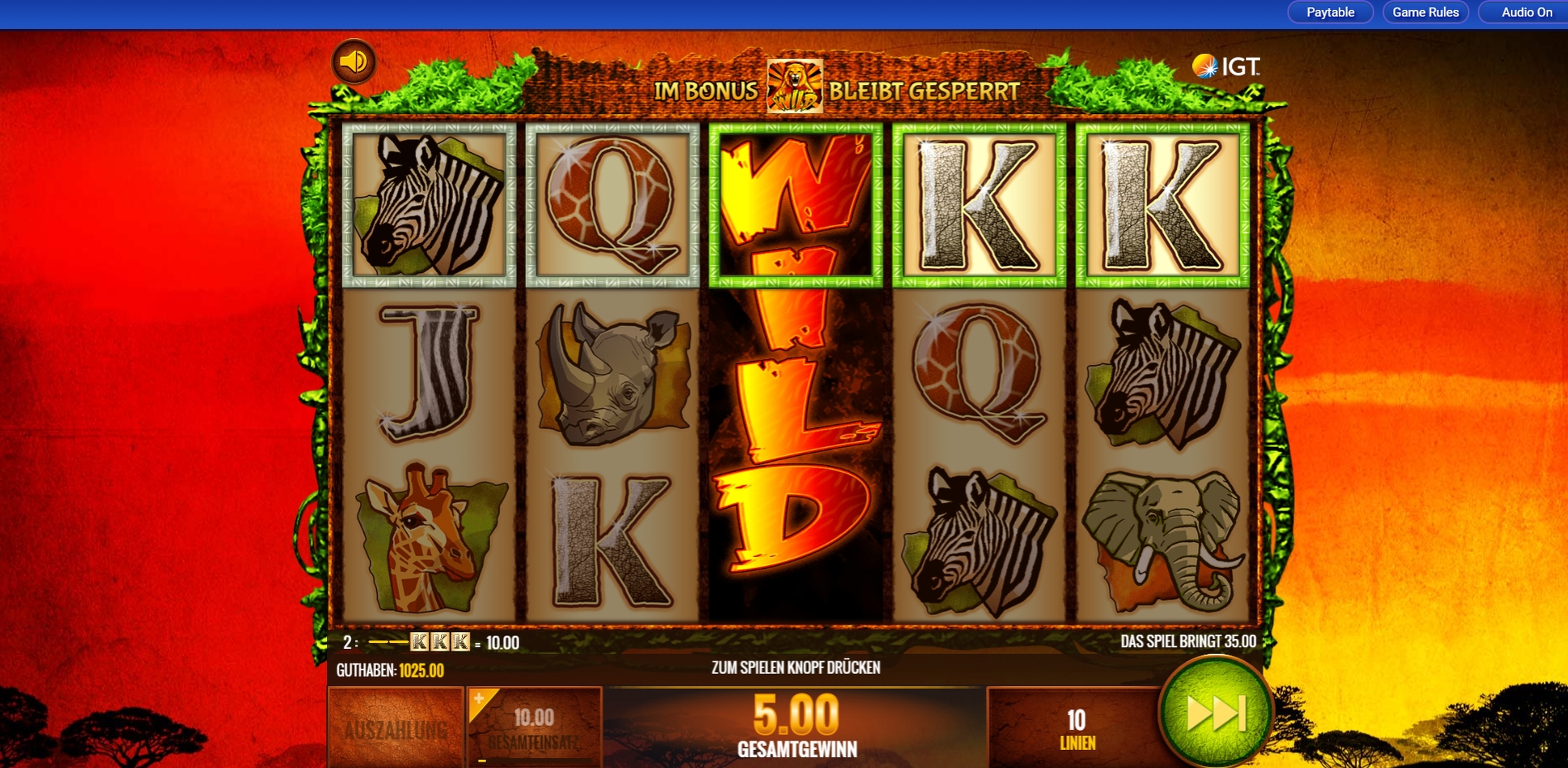 Win Money in The Wild Life Free Slot Game by IGT