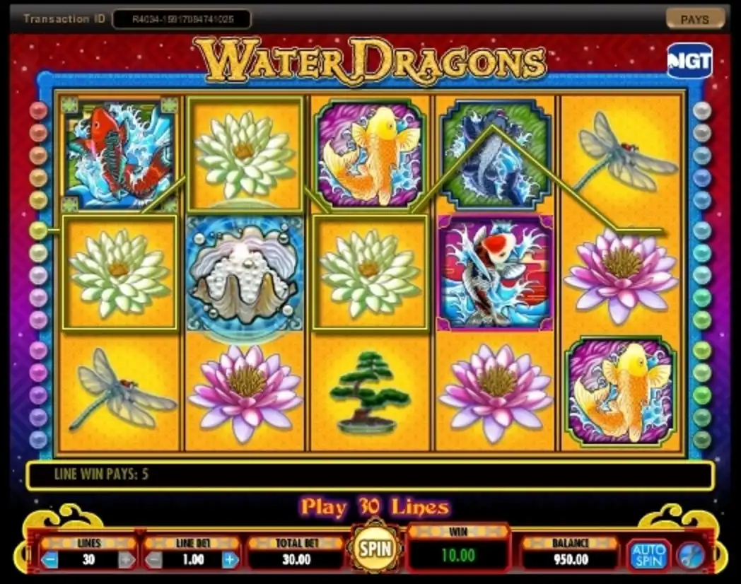 Win Money in Water Dragons Free Slot Game by IGT