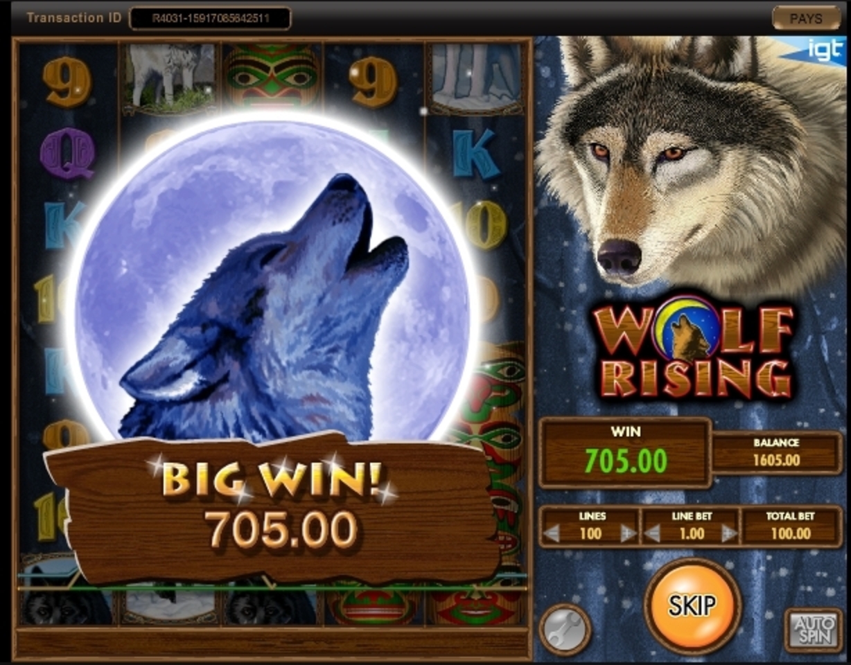 Win Money in Wolf Rising Free Slot Game by IGT