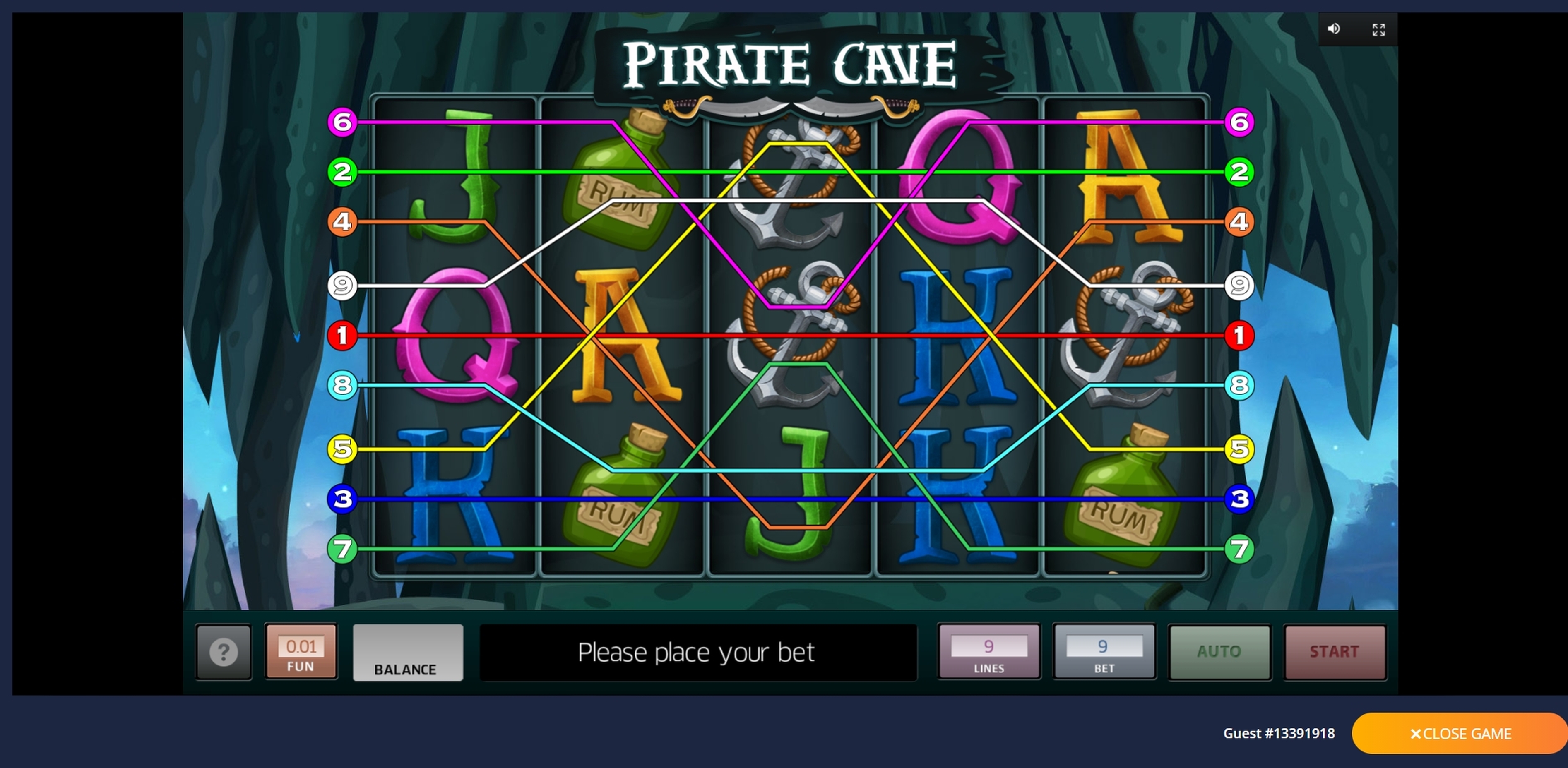 Reels in Pirate Cave Slot Game by Inbet Games
