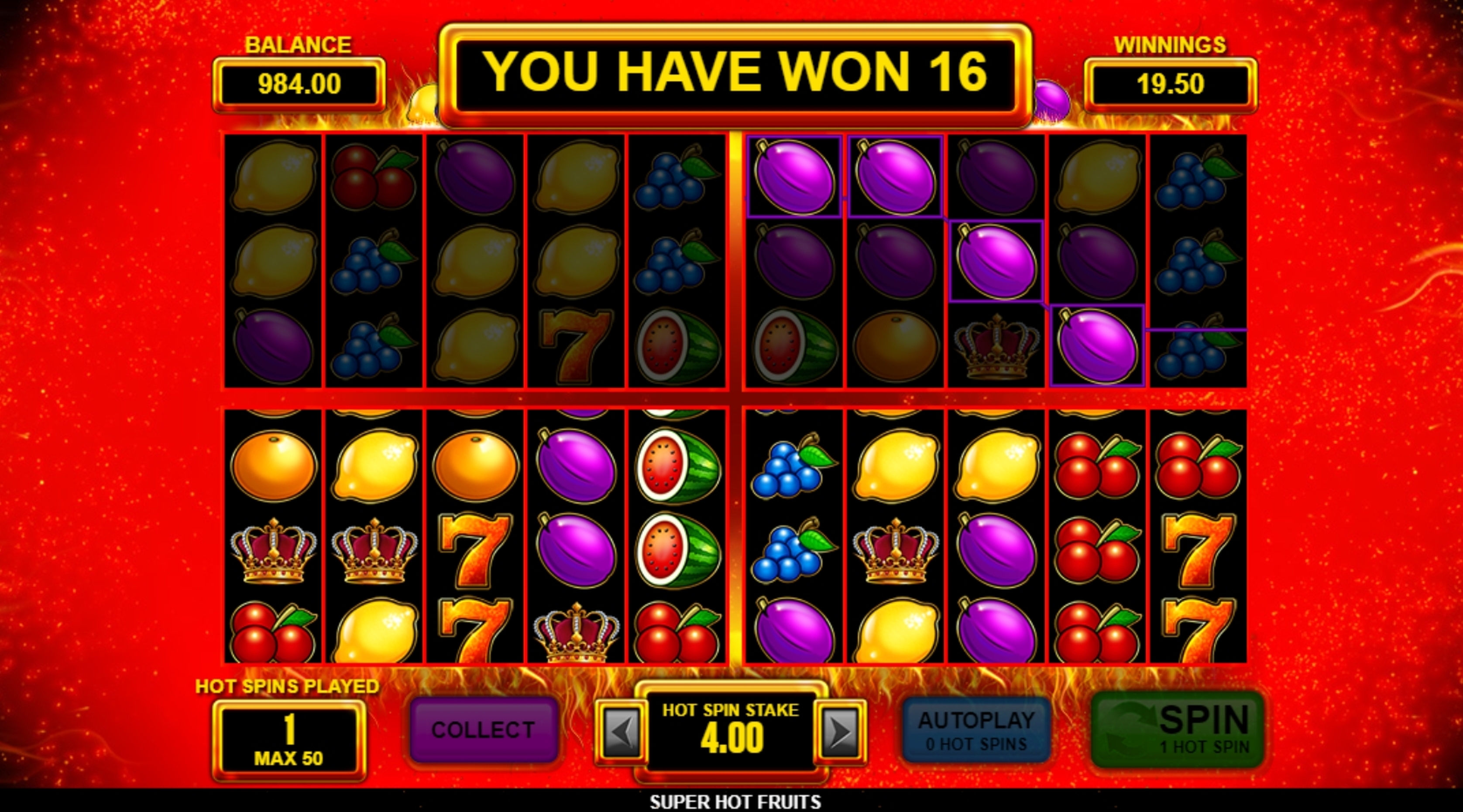 Win Money in Super Hot Fruits Free Slot Game by Inspired Gaming