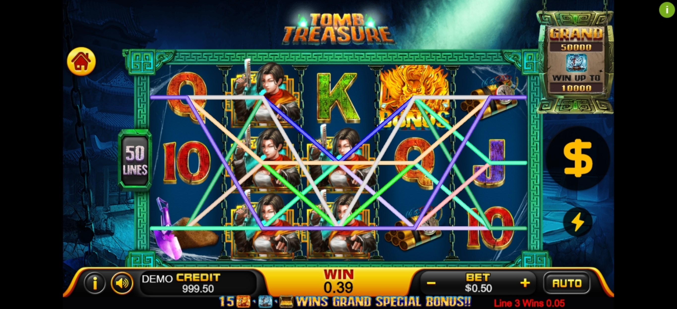 Win Money in Tomb Treasure Free Slot Game by PlayStar