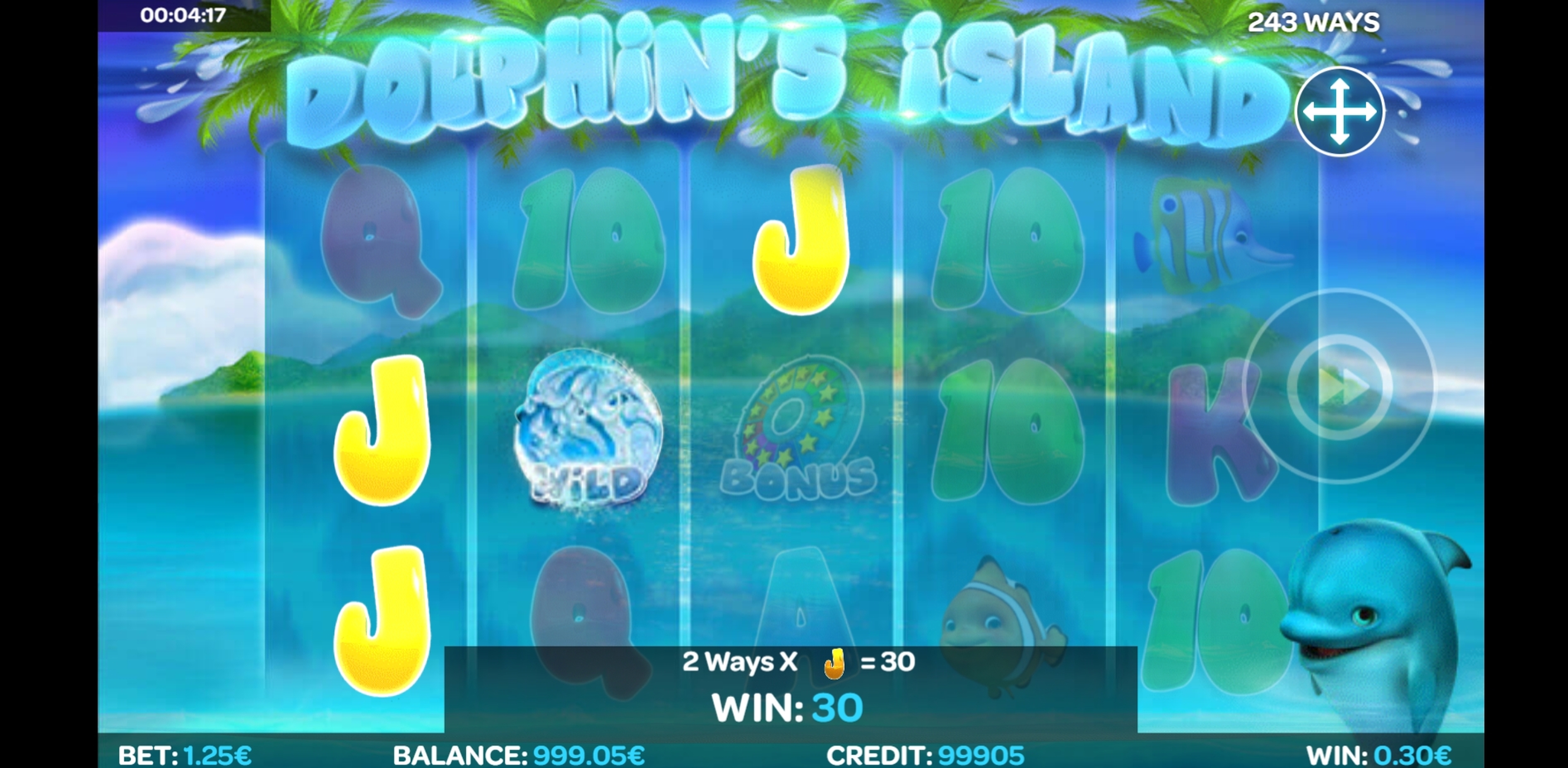 Win Money in Dolphin's Island Free Slot Game by iSoftBet
