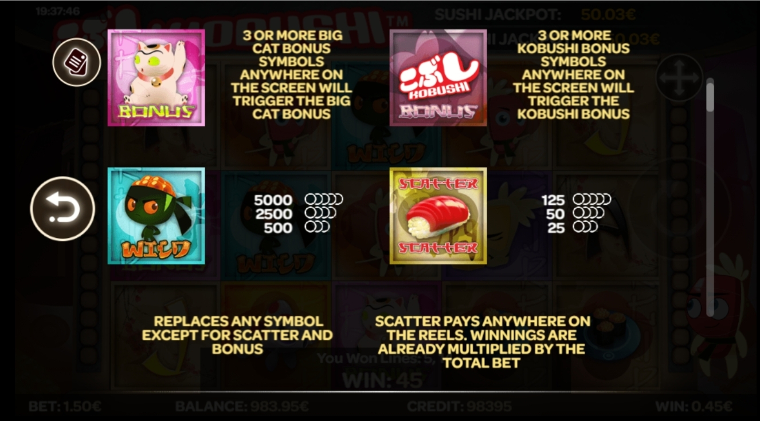 Info of Kobushi Slot Game by iSoftBet