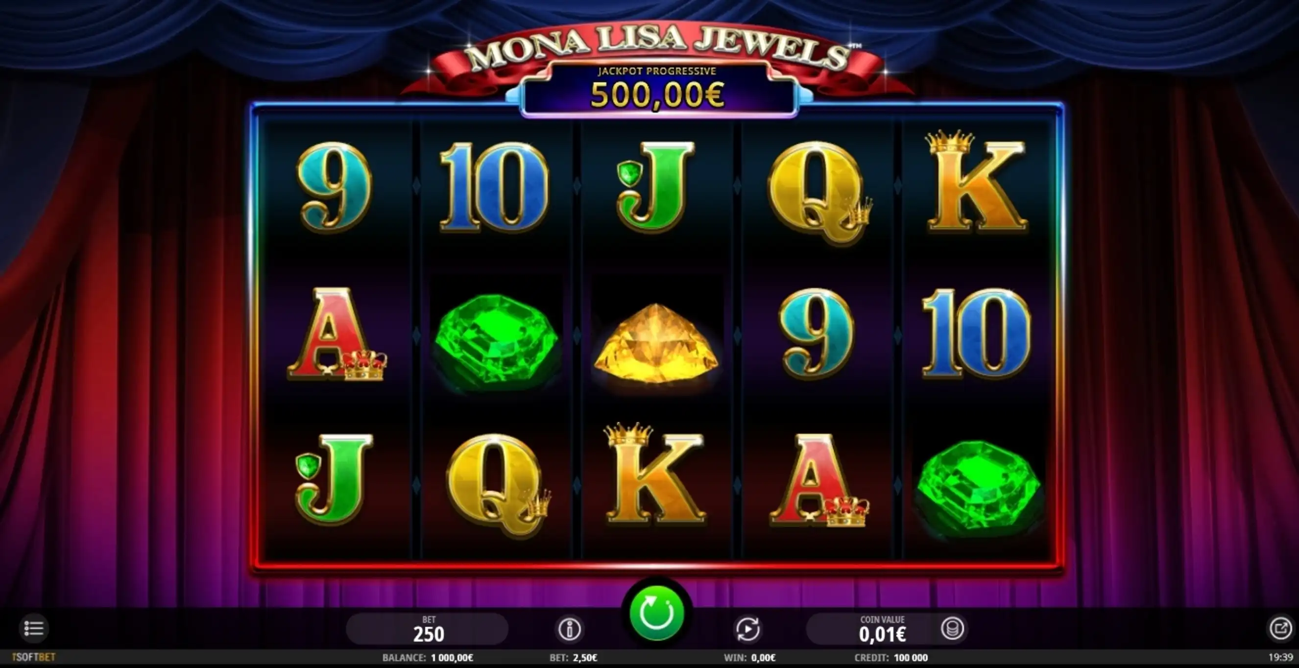 Reels in Mona Lisa Jewels Slot Game by iSoftBet