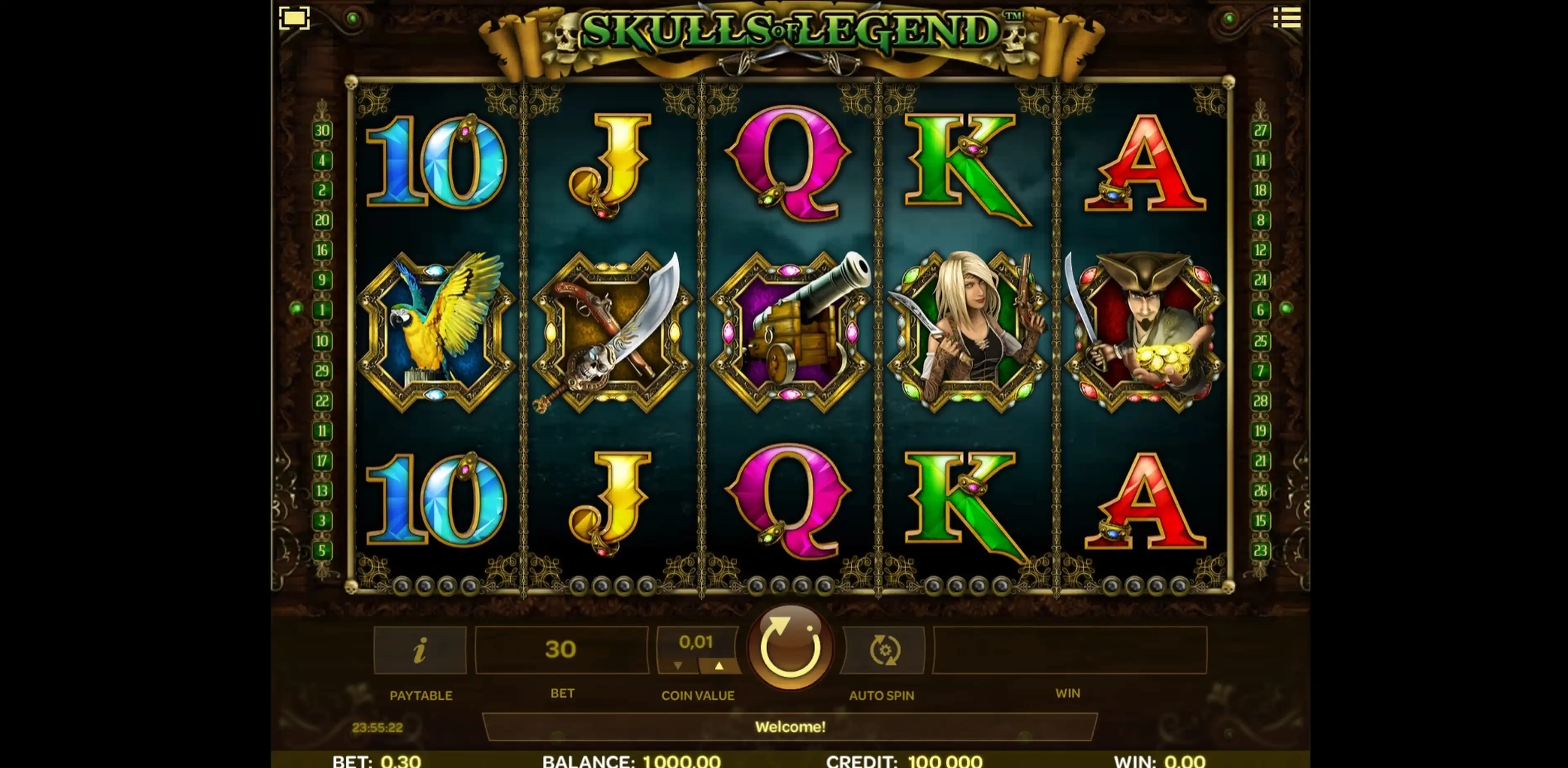 Reels in Skulls of Legend Slot Game by iSoftBet