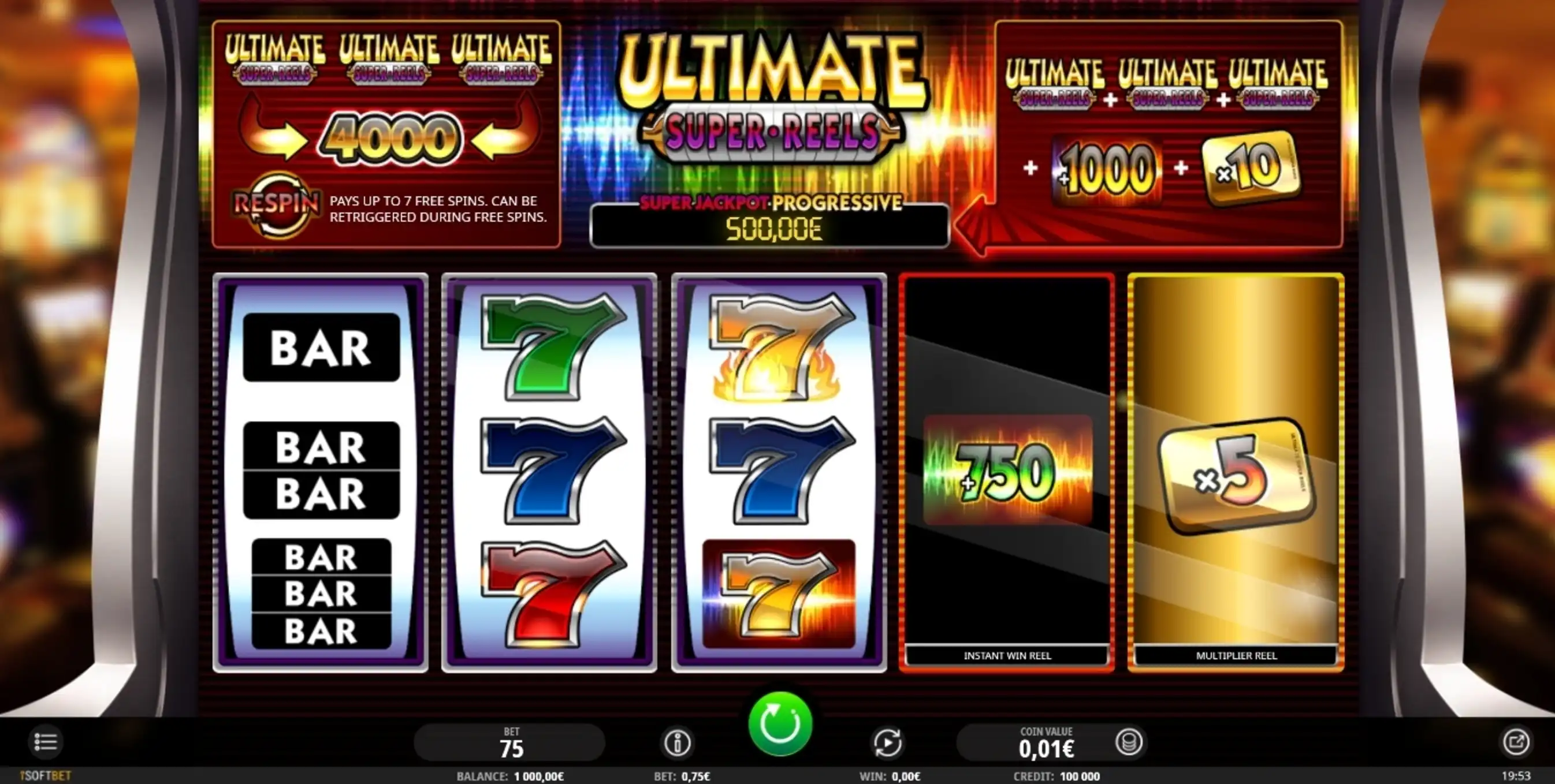 Reels in Ultimate Super Reels Slot Game by iSoftBet