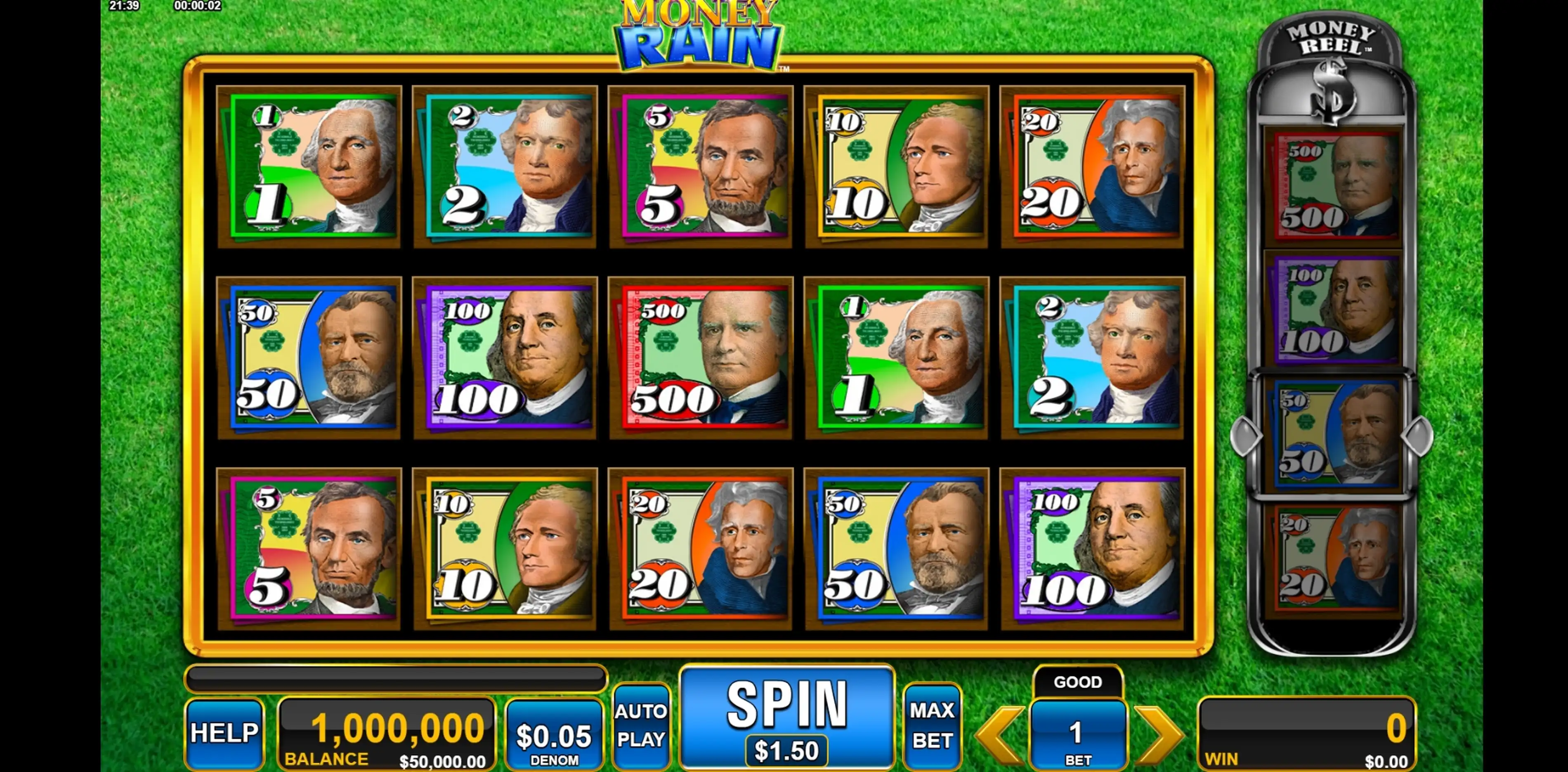 Reels in Money Rain Slot Game by Incredible Technologies