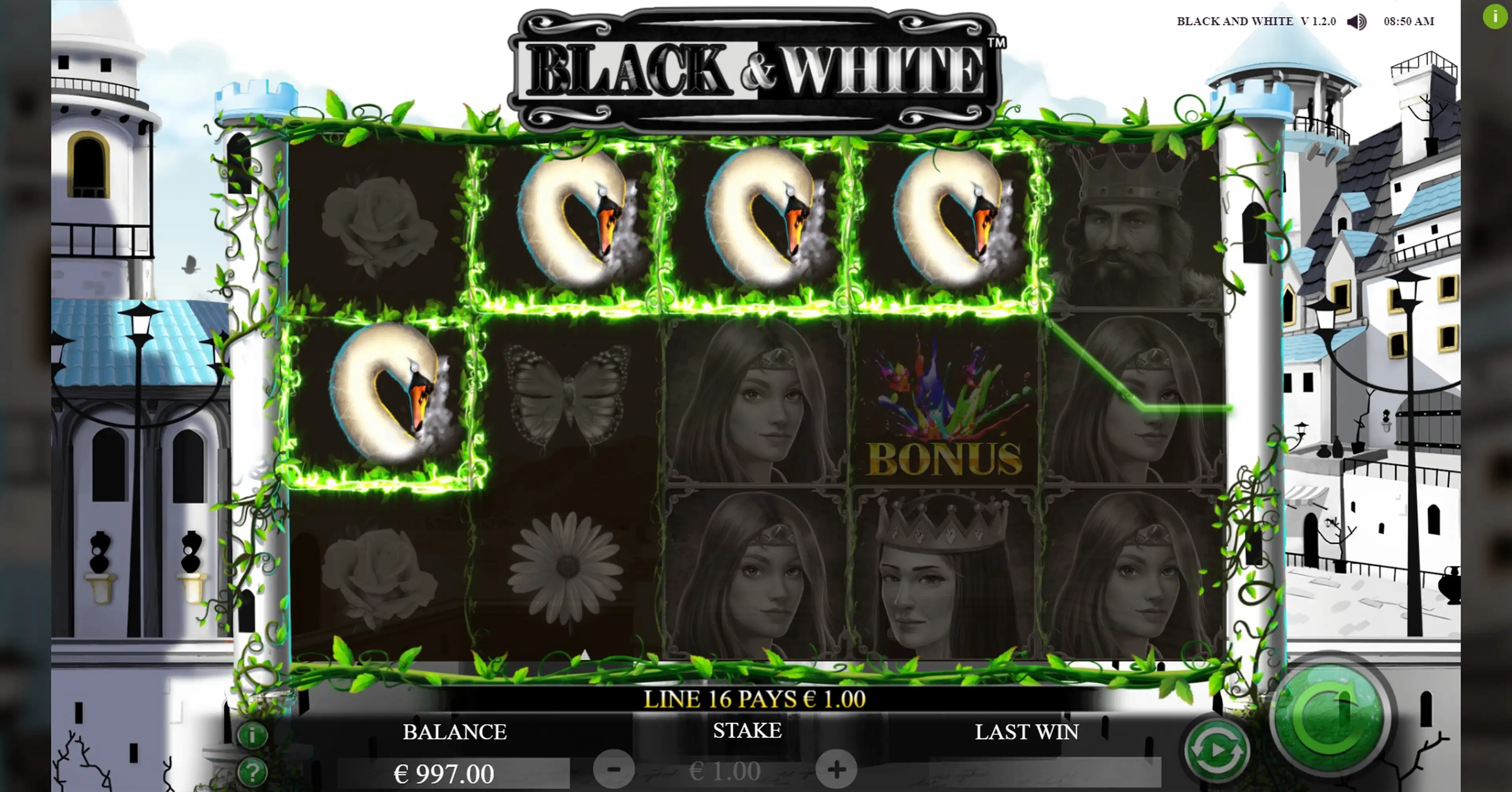 Win Money in Black and White Free Slot Game by Jade Rabbit Gaming