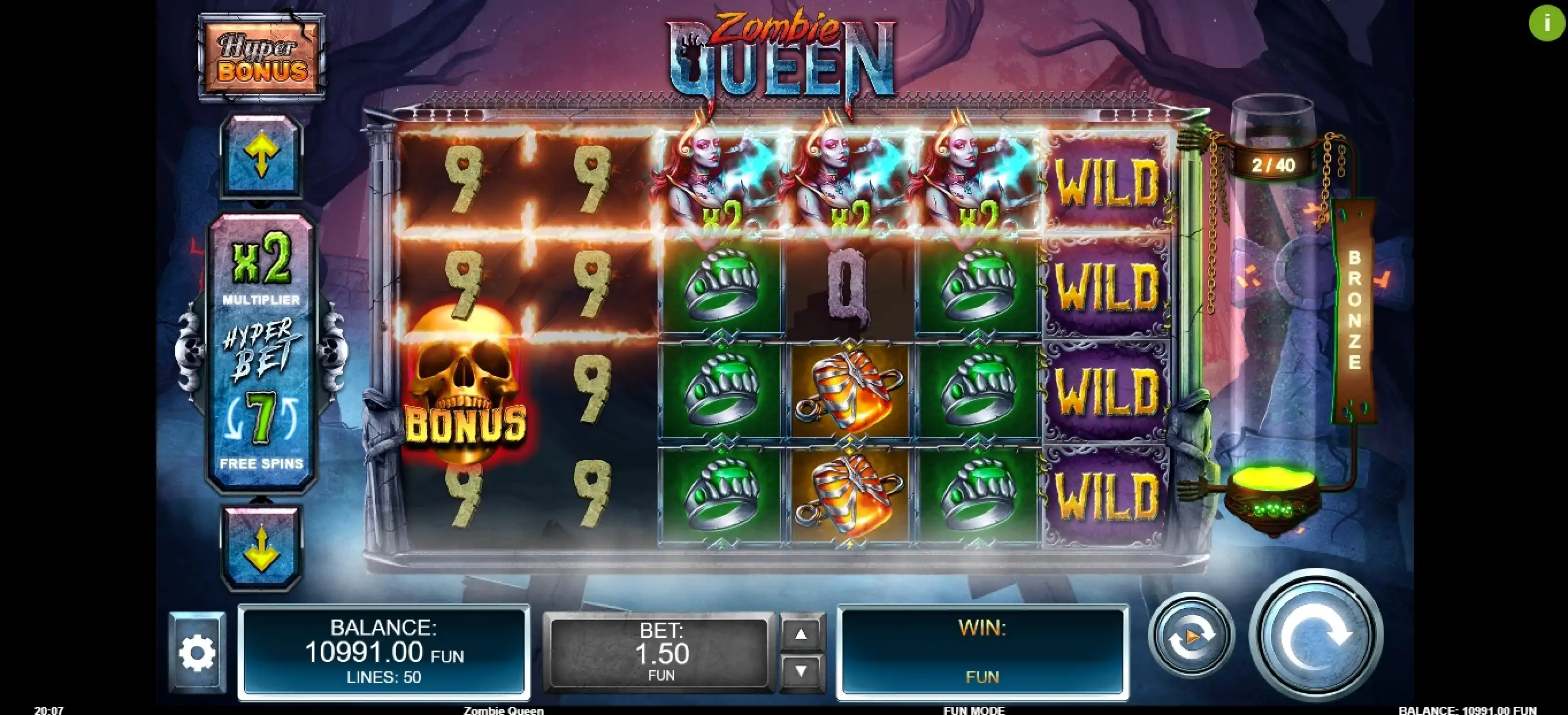 Win Money in Zombie Queen Free Slot Game by Kalamba Games