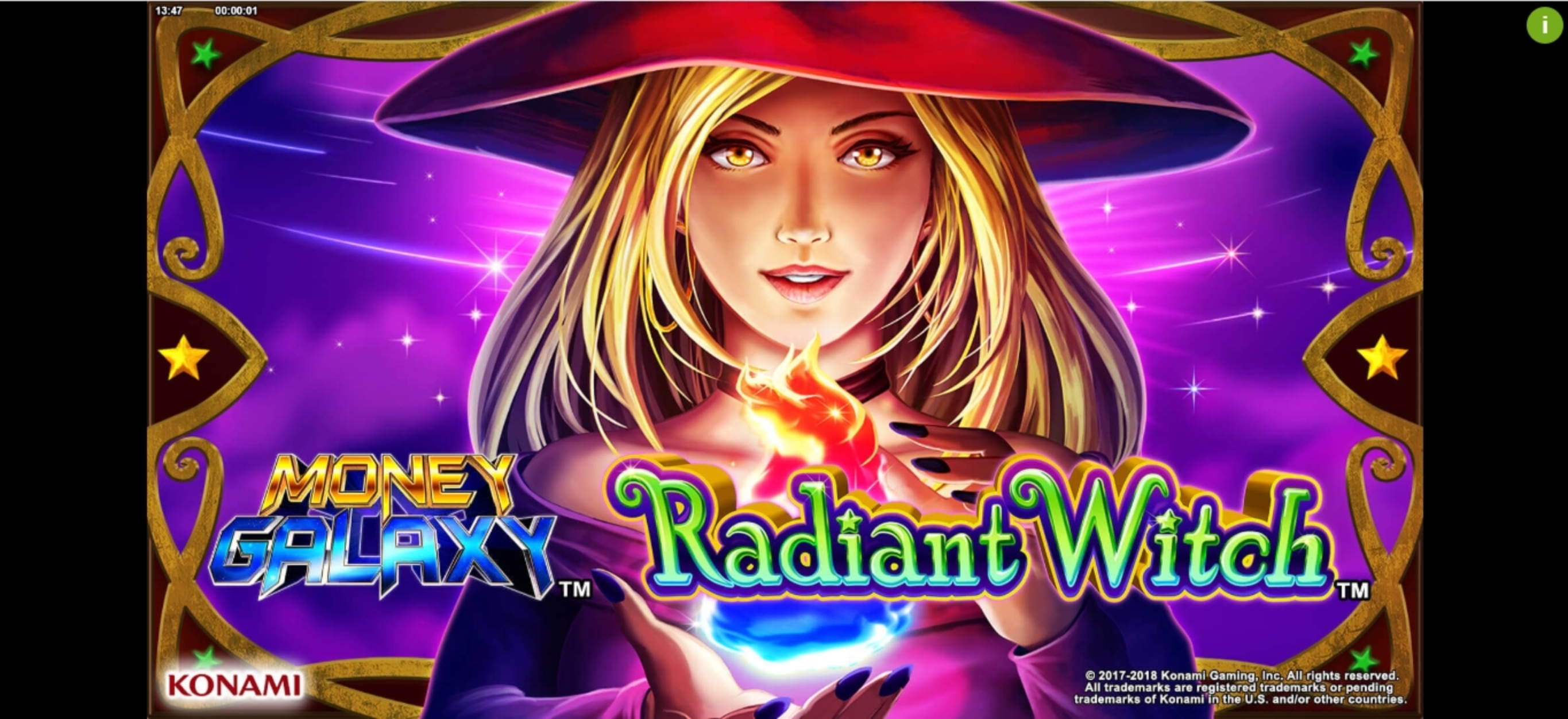 Play Money Galaxy Radiant Witch Free Casino Slot Game by Konami Gaming