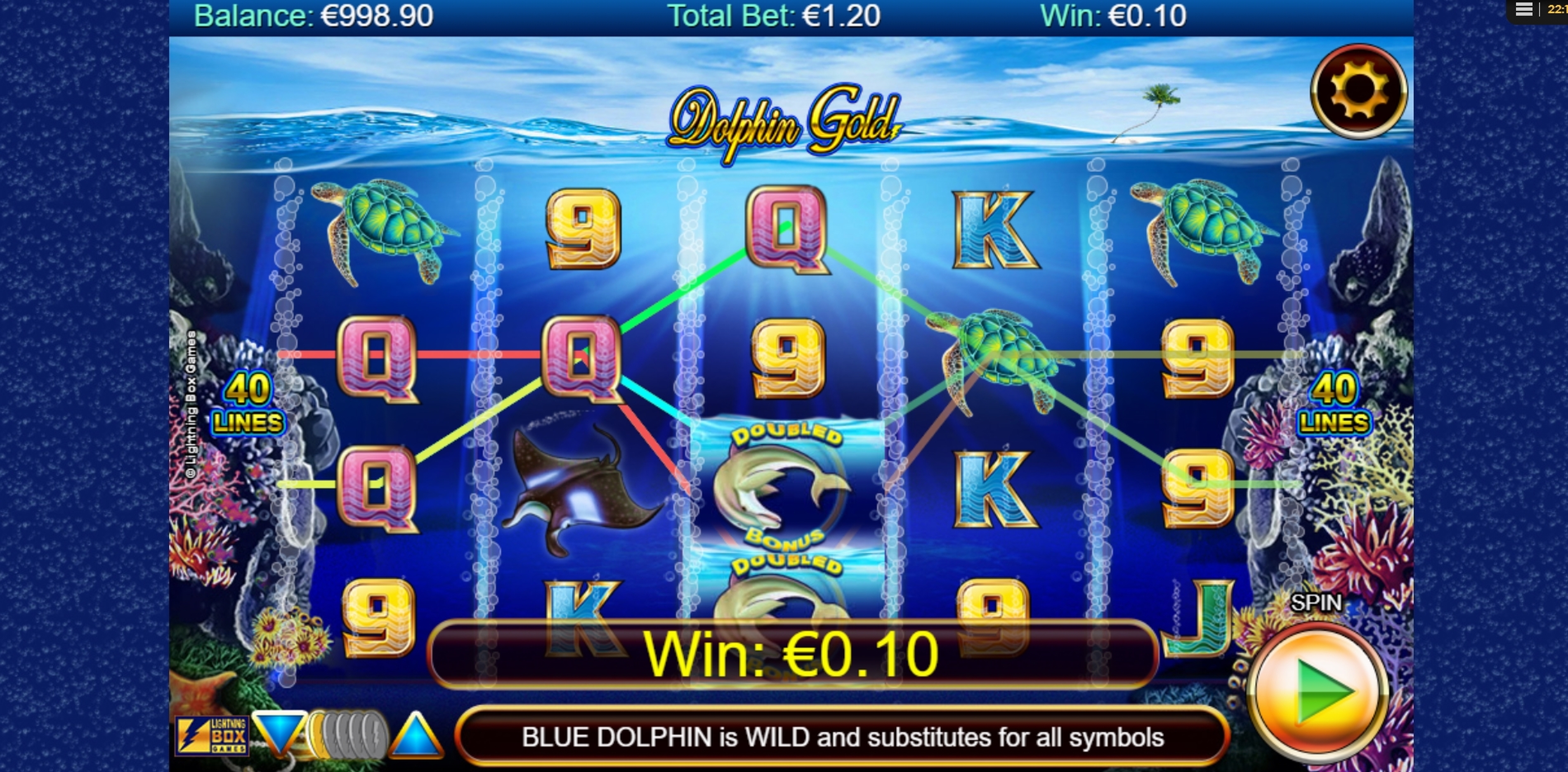 Win Money in Dolphin Gold Free Slot Game by Lightning Box