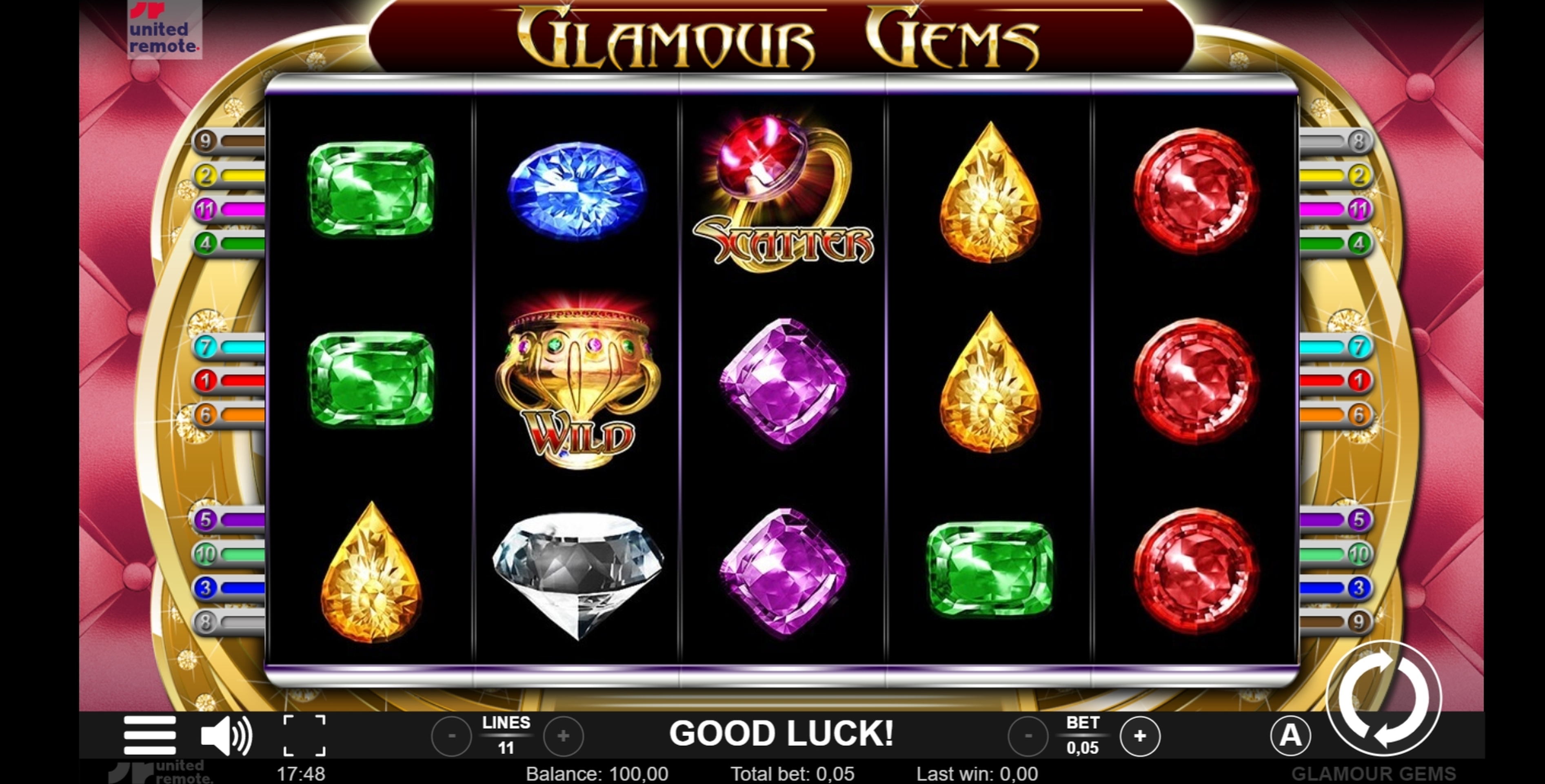 Reels in Glamour Gems Slot Game by LionLine