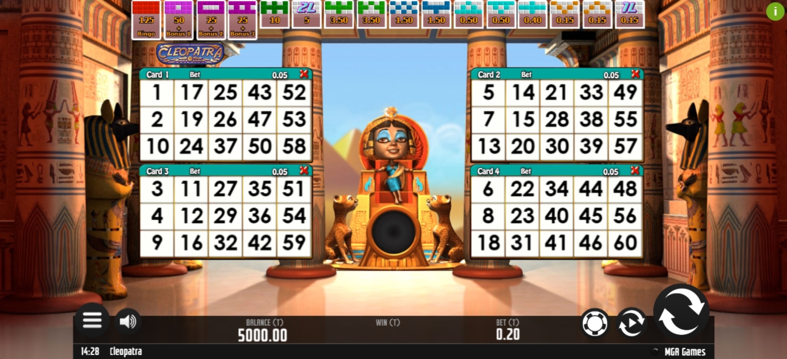 Reels in Cleopatra Bingo Slot Game by MGA