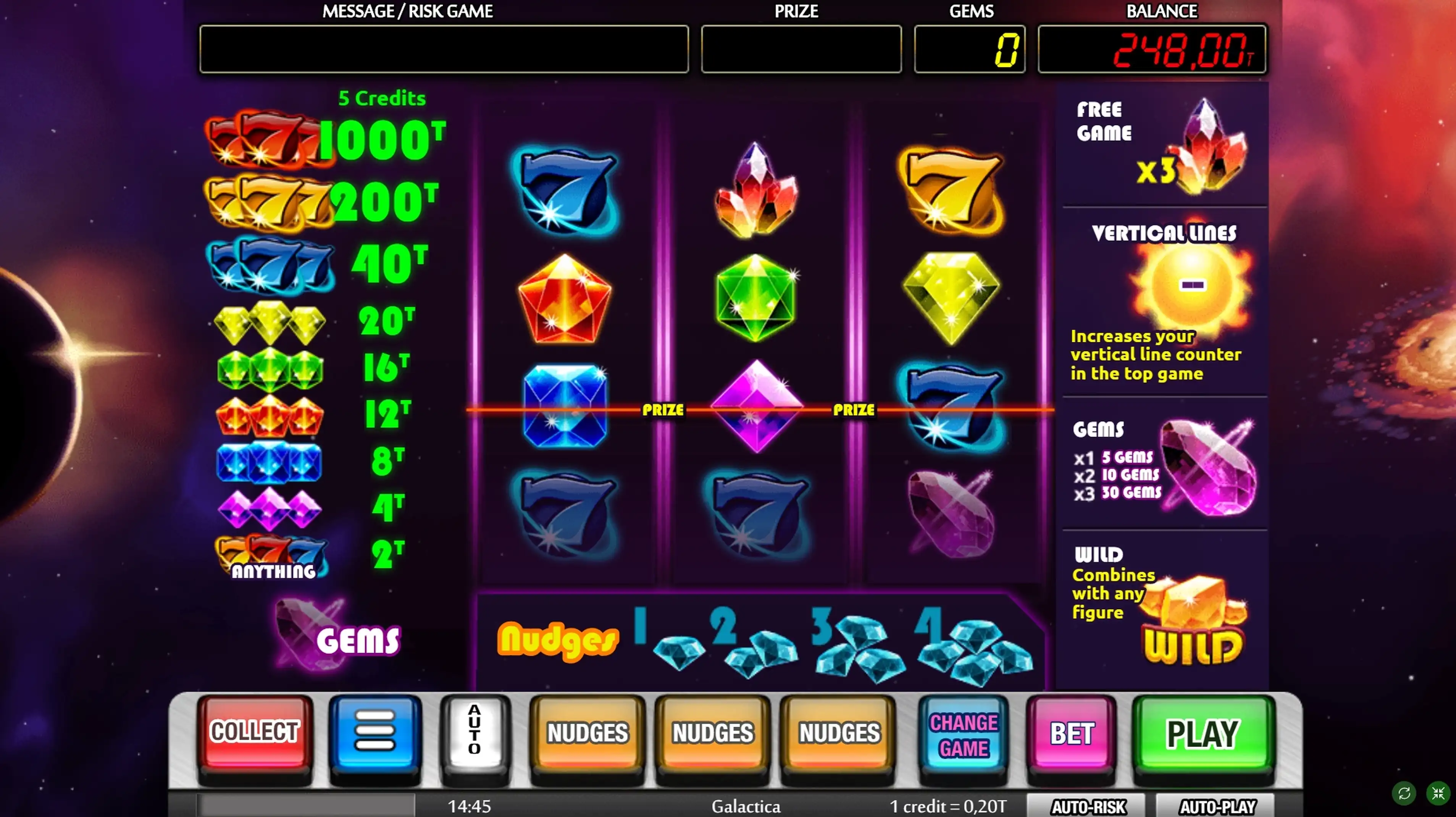 Win Money in Galactica Free Slot Game by MGA