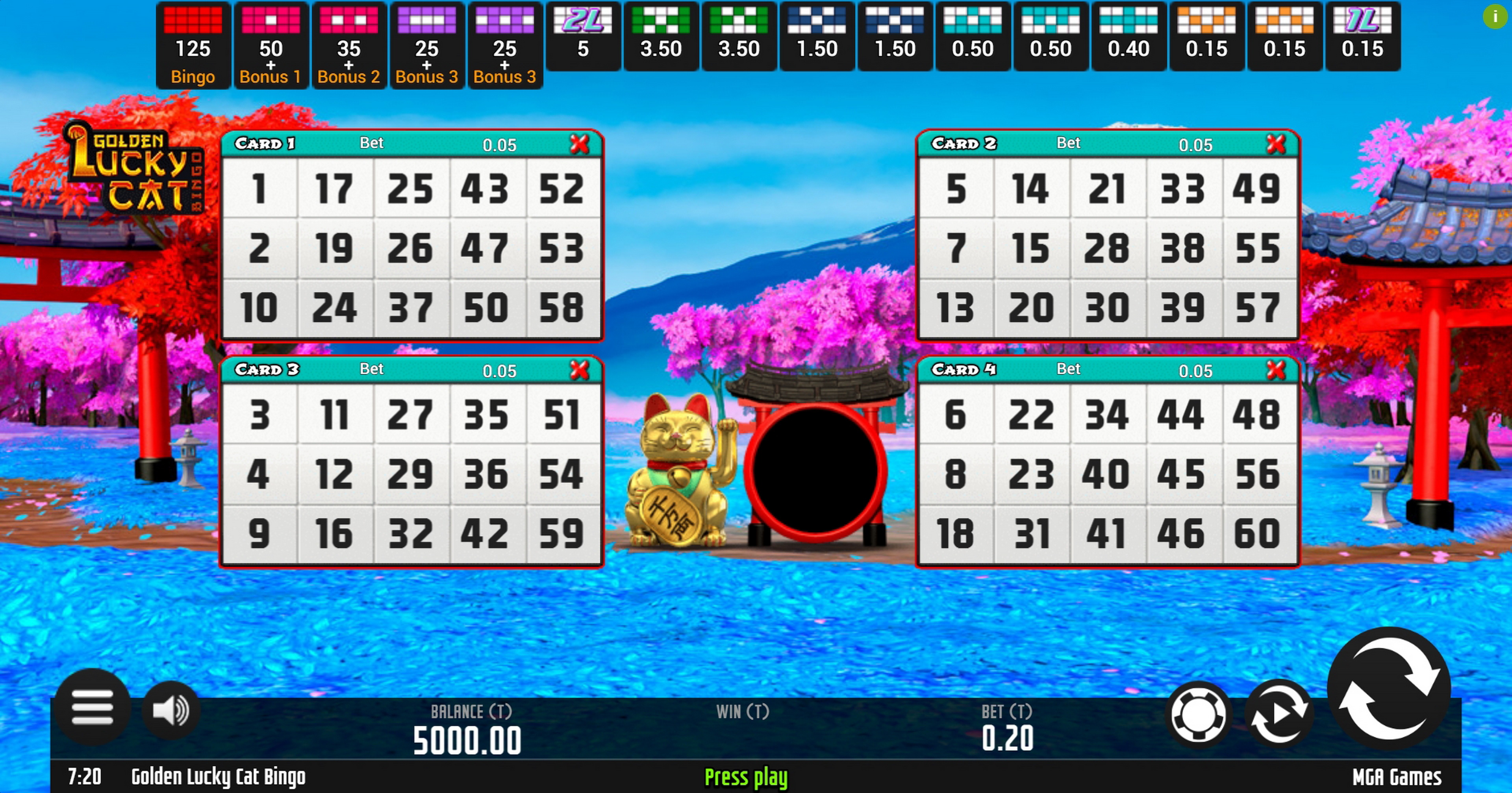 Reels in Golden Lucky Cat Bingo Slot Game by MGA